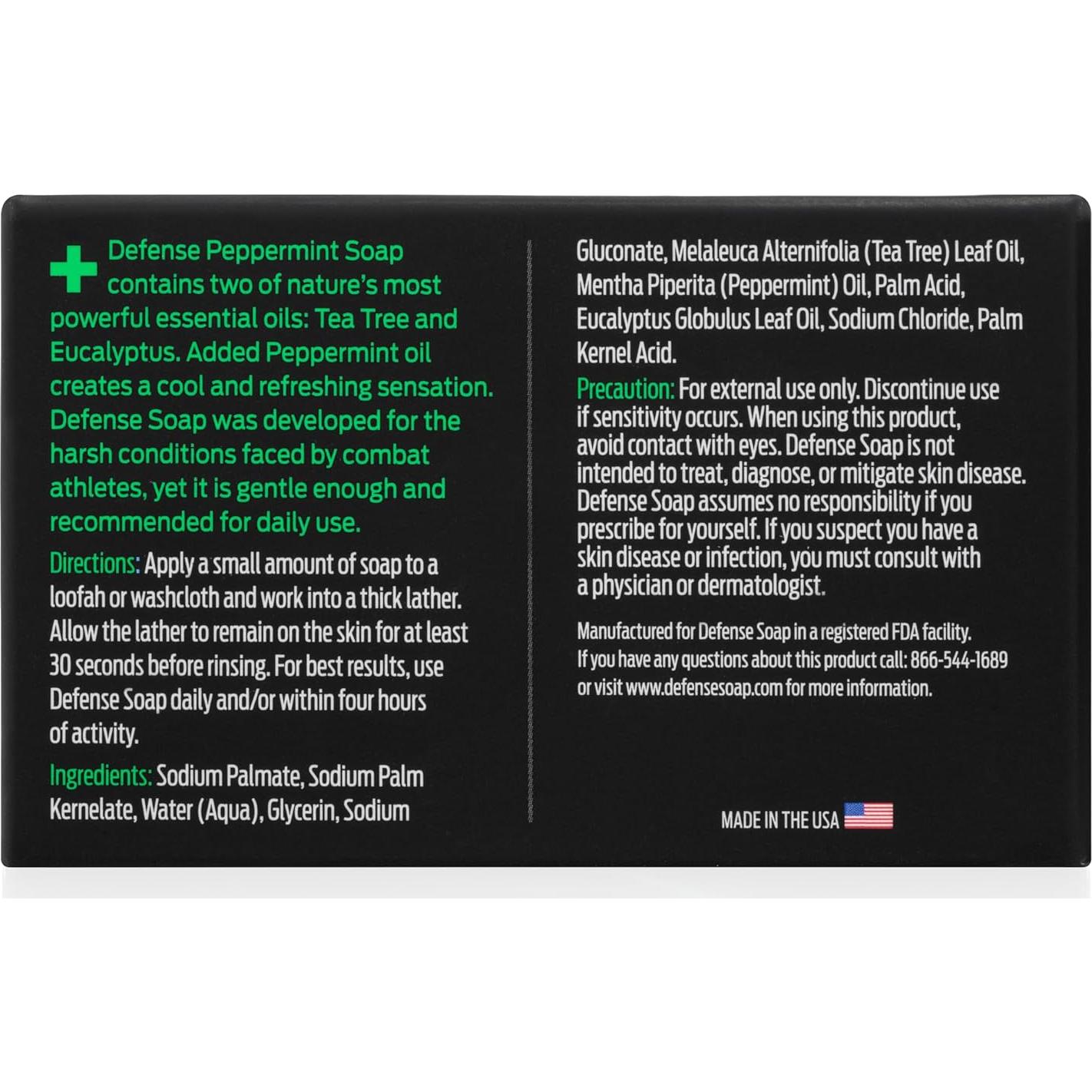 Jabón Natural Defense Soap Set 3 Variedades - Original, Menta, Avena