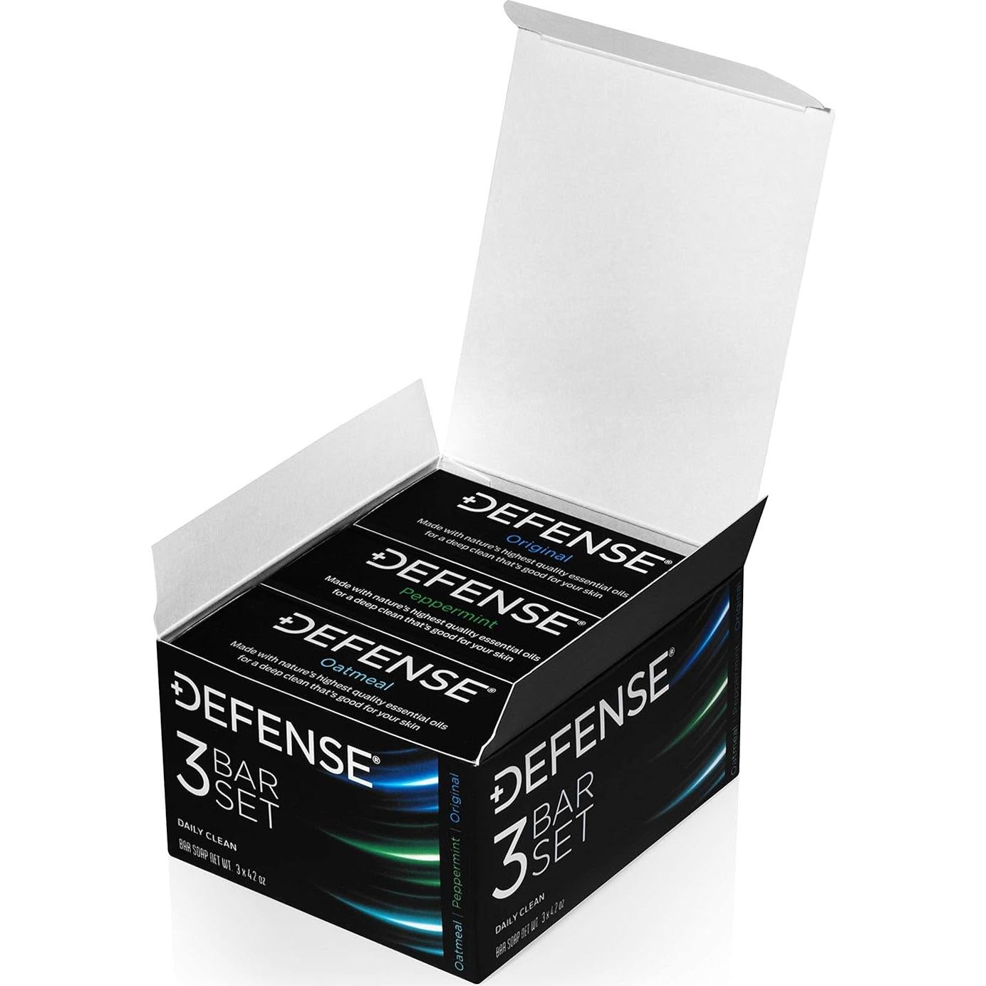 Jabón Natural Defense Soap Set 3 Variedades - Original, Menta, Avena