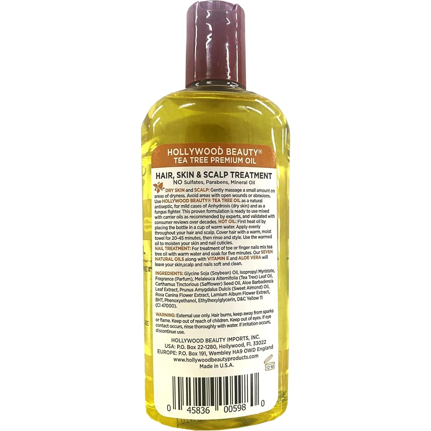 Tratamiento Capilar Aceite de Árbol de Té Hollywood Beauty 236 ml