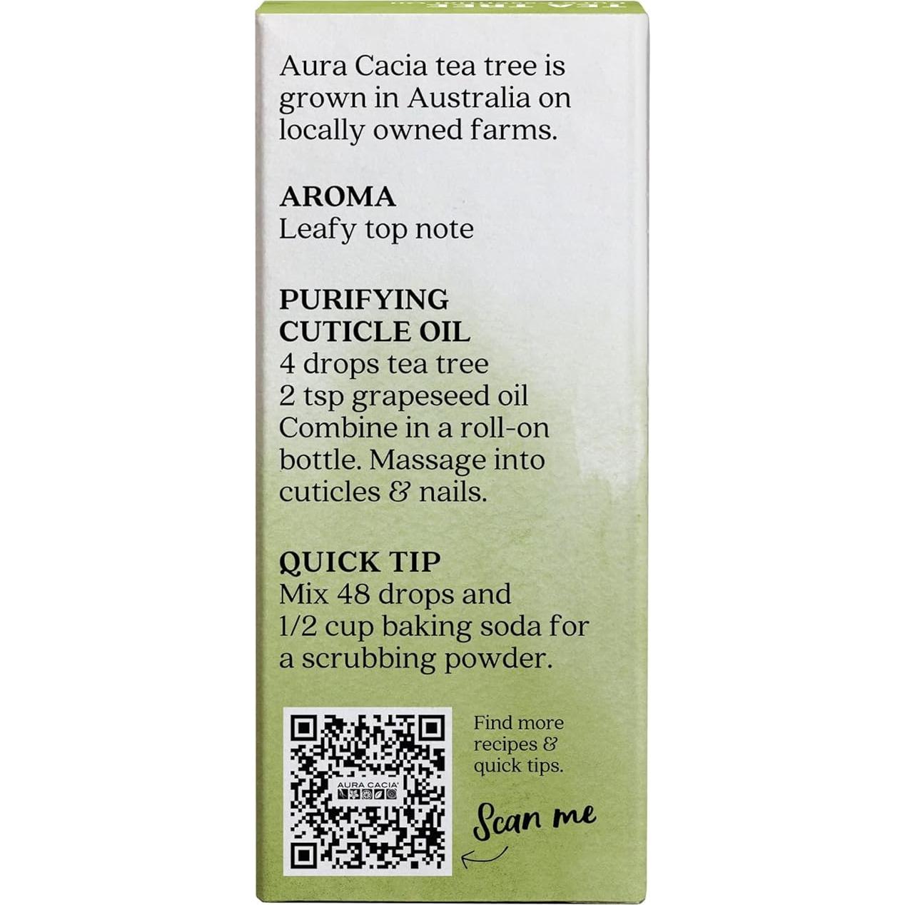 Aura Cacia Aceite Esencial de Árbol de Té 15 ml Puro Grado Terapéutico