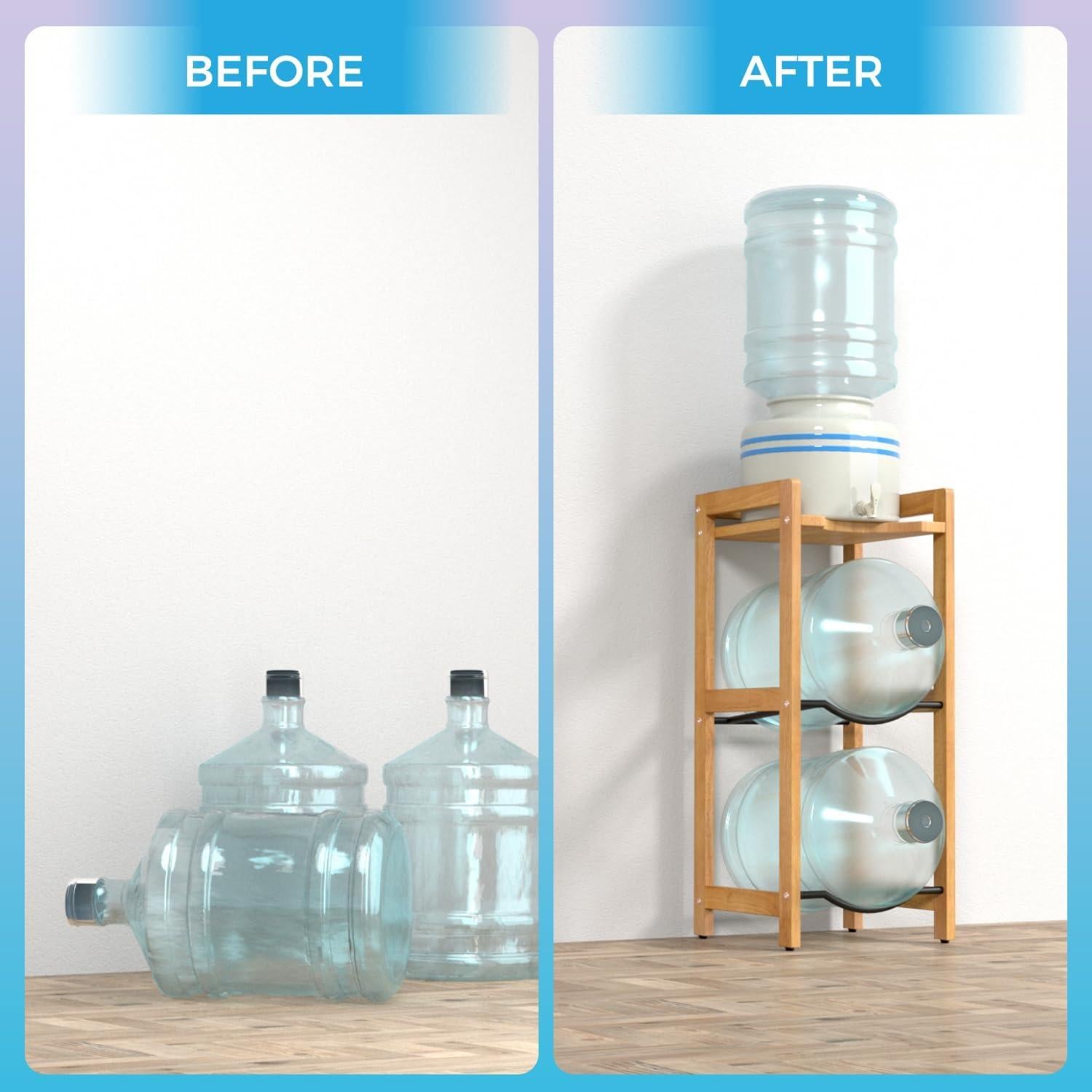 Soporte para Jarras de Agua BETSEO 3 Niveles Madera Natural