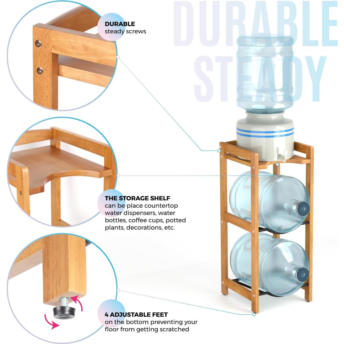 Soporte para Jarras de Agua BETSEO 3 Niveles Madera Natural