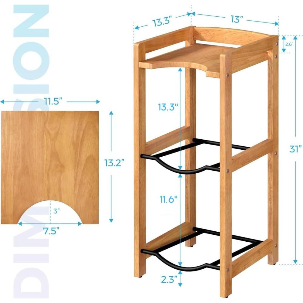 Soporte para Jarras de Agua BETSEO 3 Niveles Madera Natural