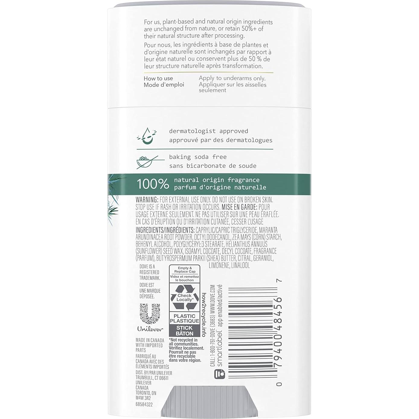 Desodorante en barra Dove Cuidado por Plantas 73.71 g Árbol de Té