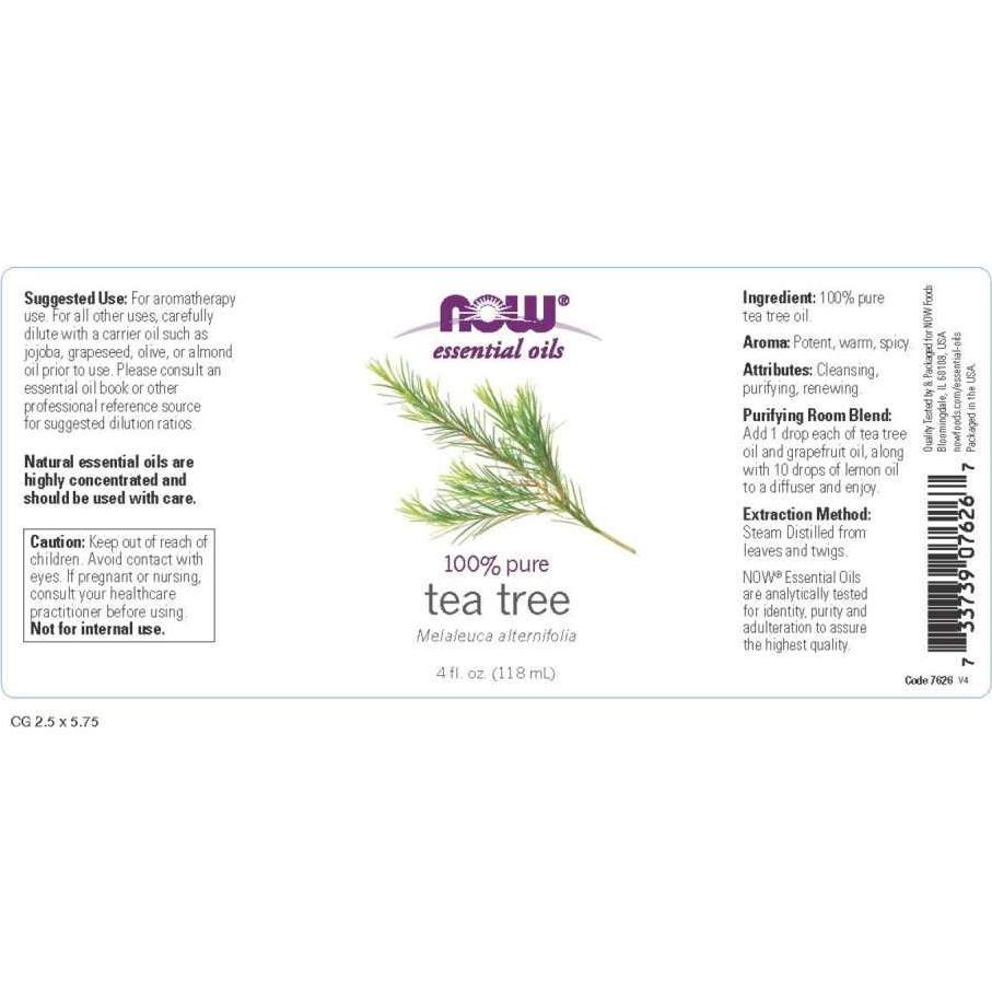 Aceite de Árbol de Té 118 ml Now Foods con Gotero de Vidrio