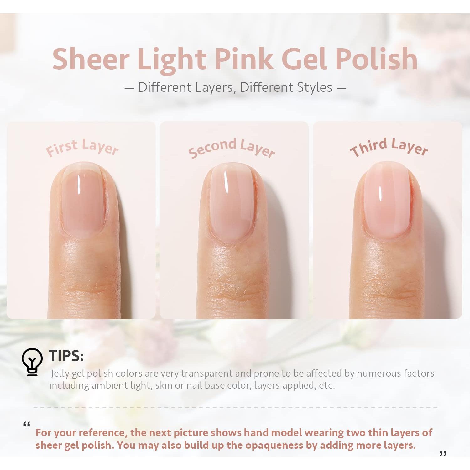 Esmalte de Uñas Gel GAOY Rosa Lechoso 16ml Translucido