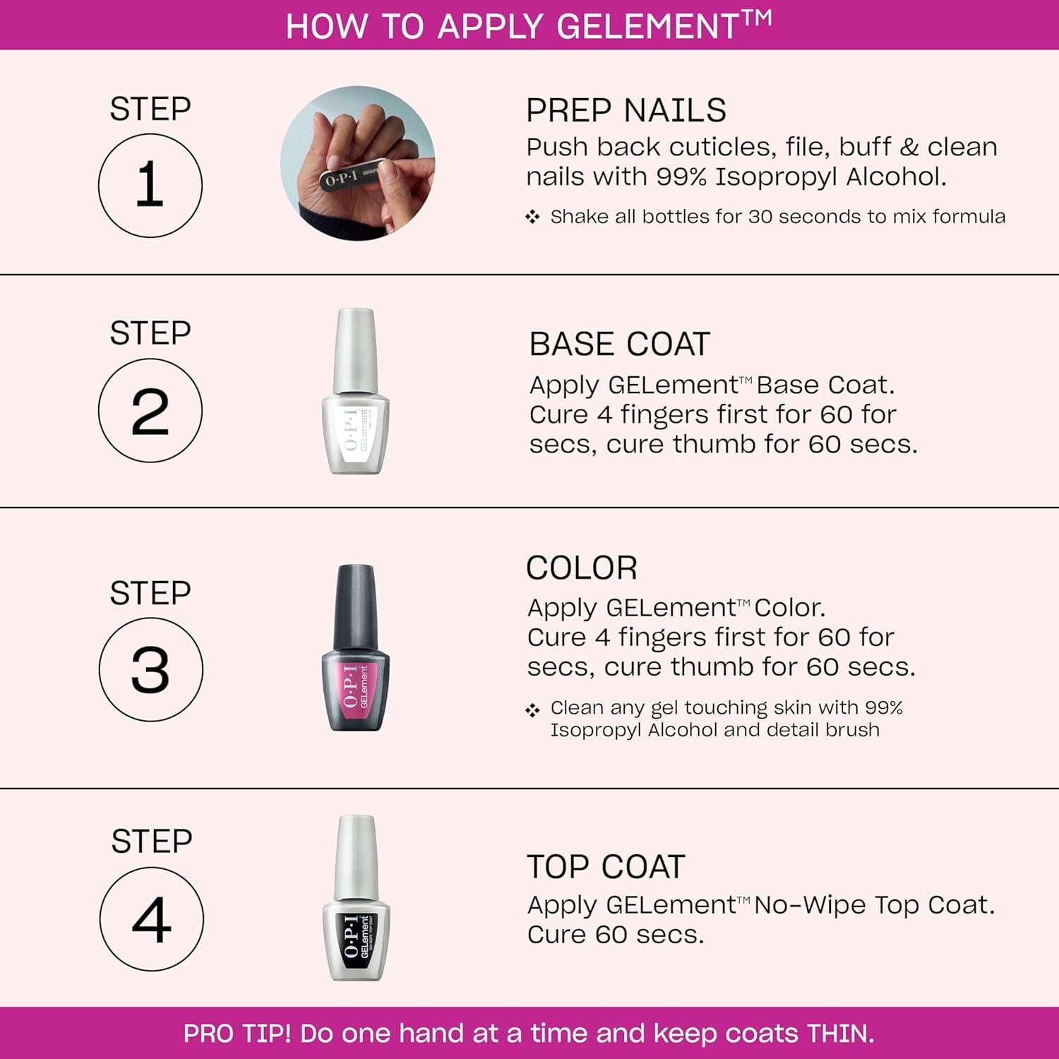 Kit de Esmalte de Uñas en Gel OPI GELement con Luz LED - 30 Colores