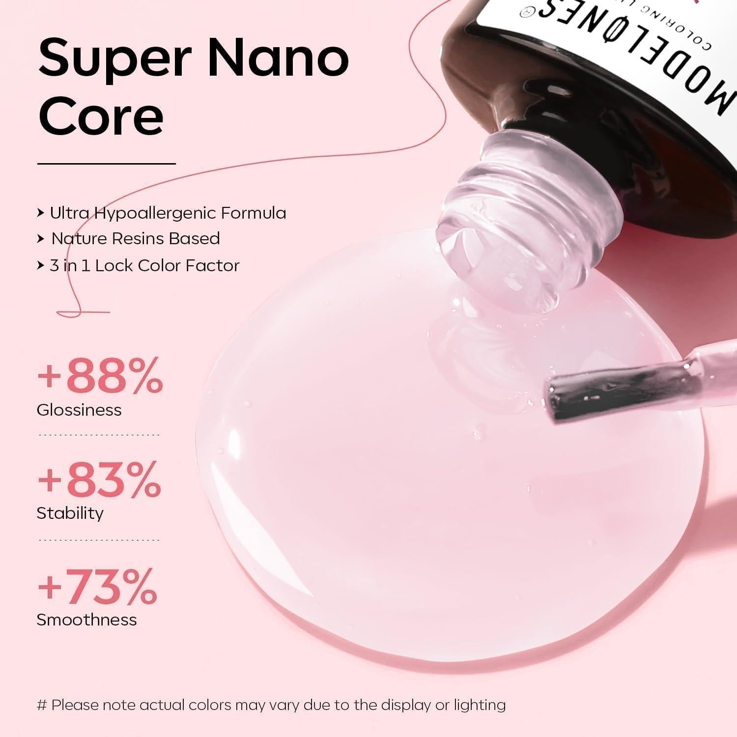 Esmalte de Uñas Gel Rosa Lechoso Modelones 15 ML Brillo Alto