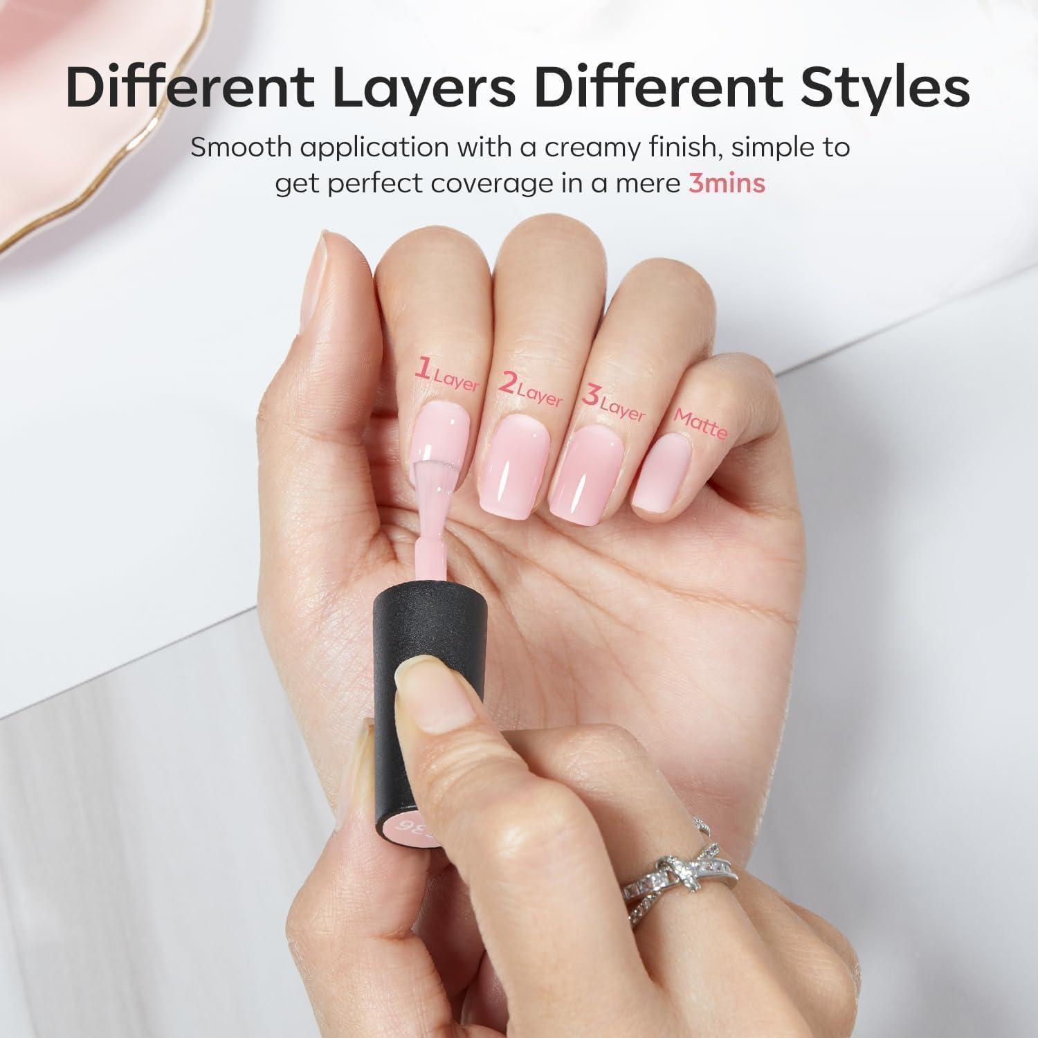 Esmalte de Uñas Gel Rosa Lechoso Modelones 15 ML Brillo Alto