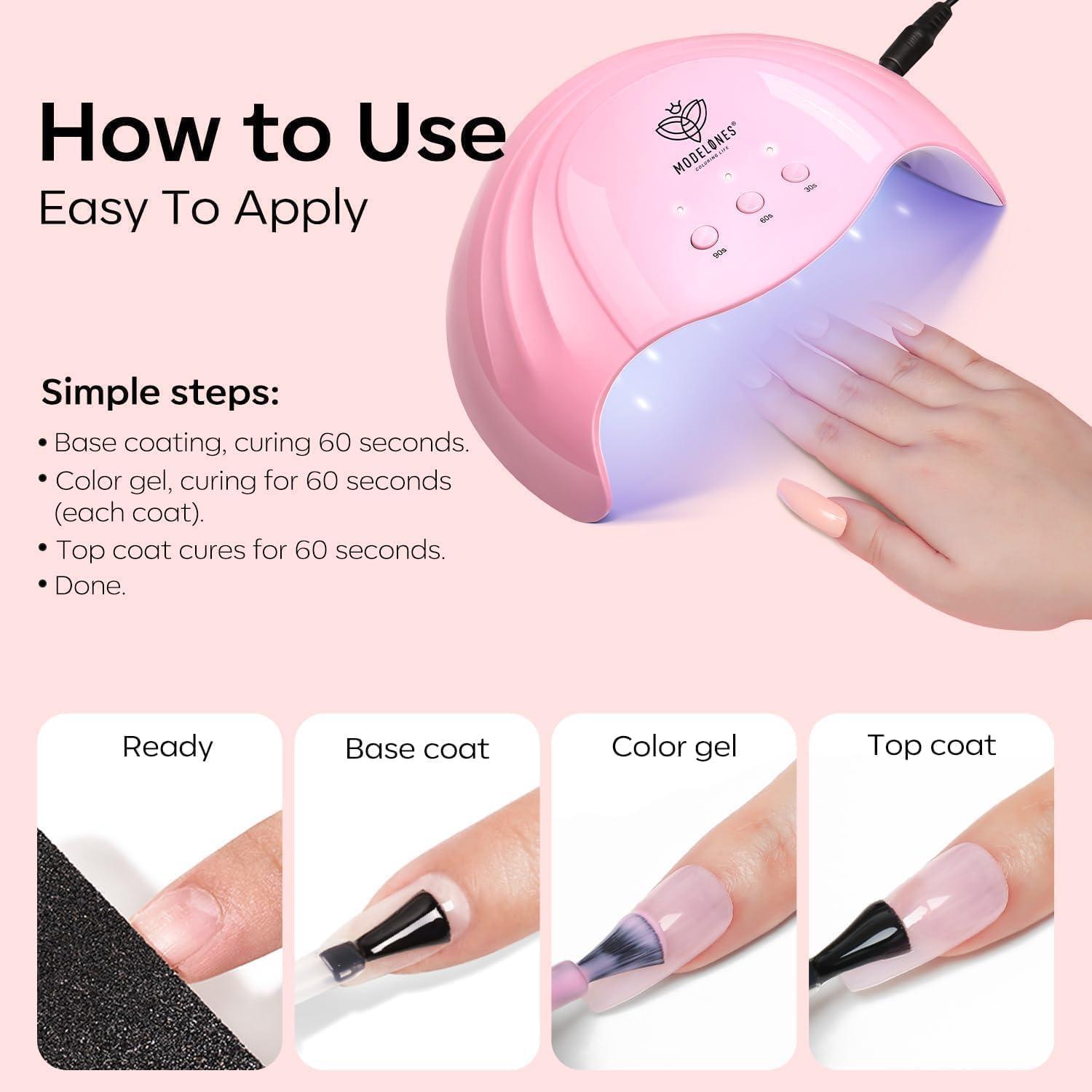 Esmalte de Uñas Gel Rosa Lechoso Modelones 15 ML Brillo Alto