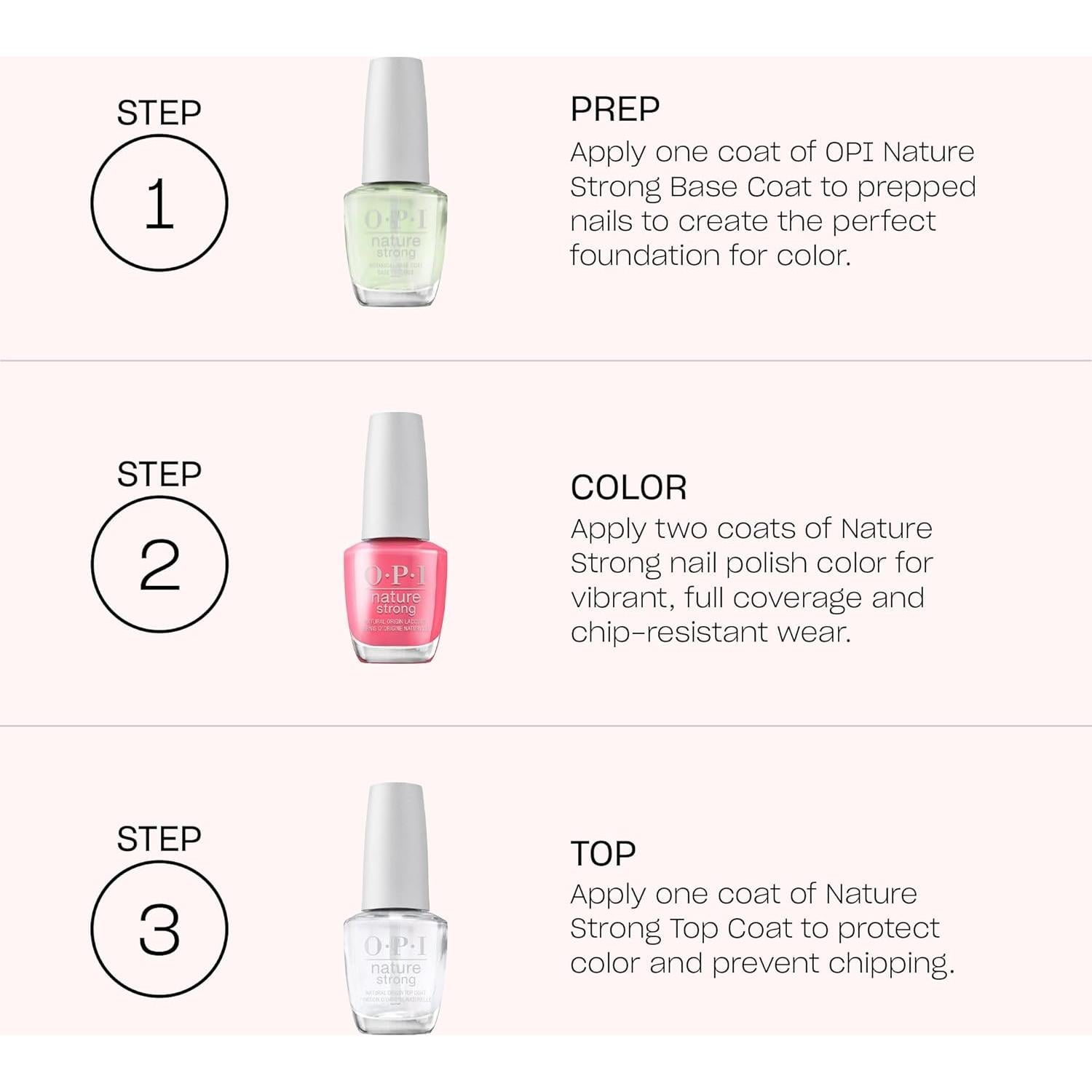 Esmalte de Uñas Vegano OPI Nature Strong 3 Pasos - Emflowered