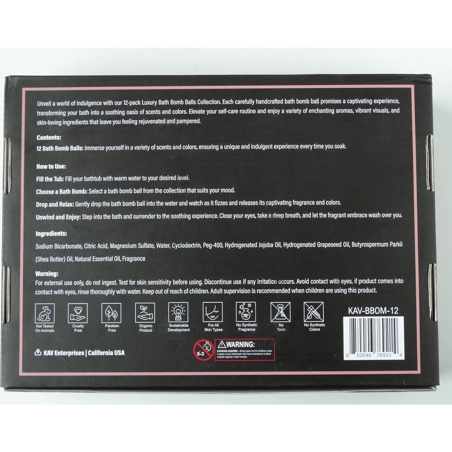 Set de 12 Bombas de Baño Geode KAV Enterprises - Orgánicas