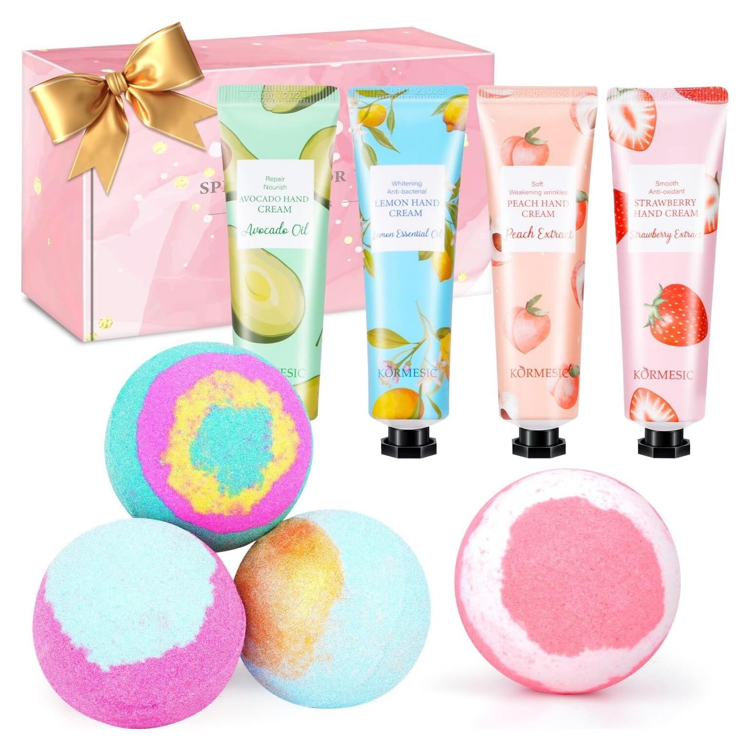 Gifts for Women, Bath Sets for Women Gift, Teacher Appreciation Gifts, Nurse Gifts, Bath Bombs and Hand Lotion Set, Bridesmaid Birthday Gifts, Self Care Gifts for Corworkers
