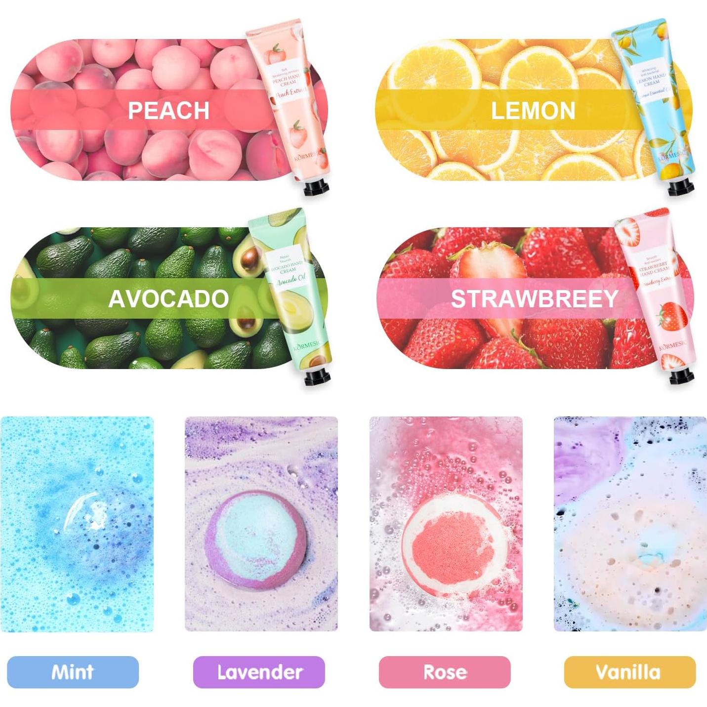 Gifts for Women, Bath Sets for Women Gift, Teacher Appreciation Gifts, Nurse Gifts, Bath Bombs and Hand Lotion Set, Bridesmaid Birthday Gifts, Self Care Gifts for Corworkers