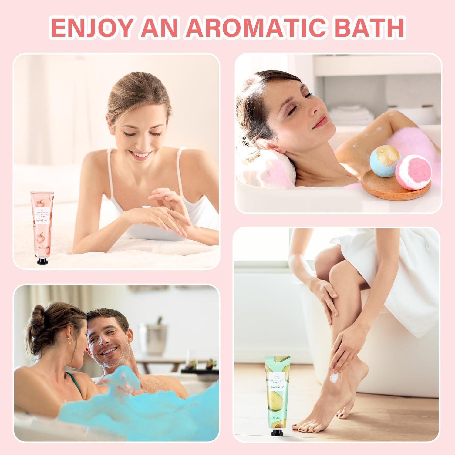 Gifts for Women, Bath Sets for Women Gift, Teacher Appreciation Gifts, Nurse Gifts, Bath Bombs and Hand Lotion Set, Bridesmaid Birthday Gifts, Self Care Gifts for Corworkers