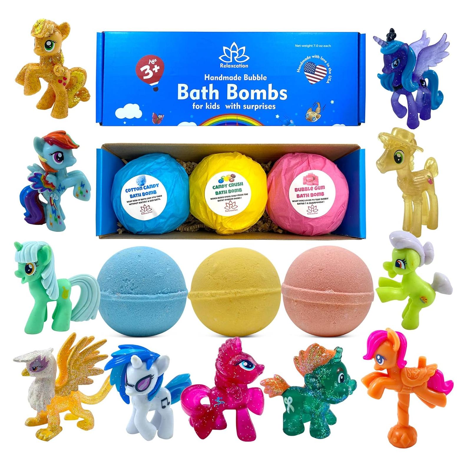 Bombas de baño naturales Relaxcation con juguete Pony - 3 unidades