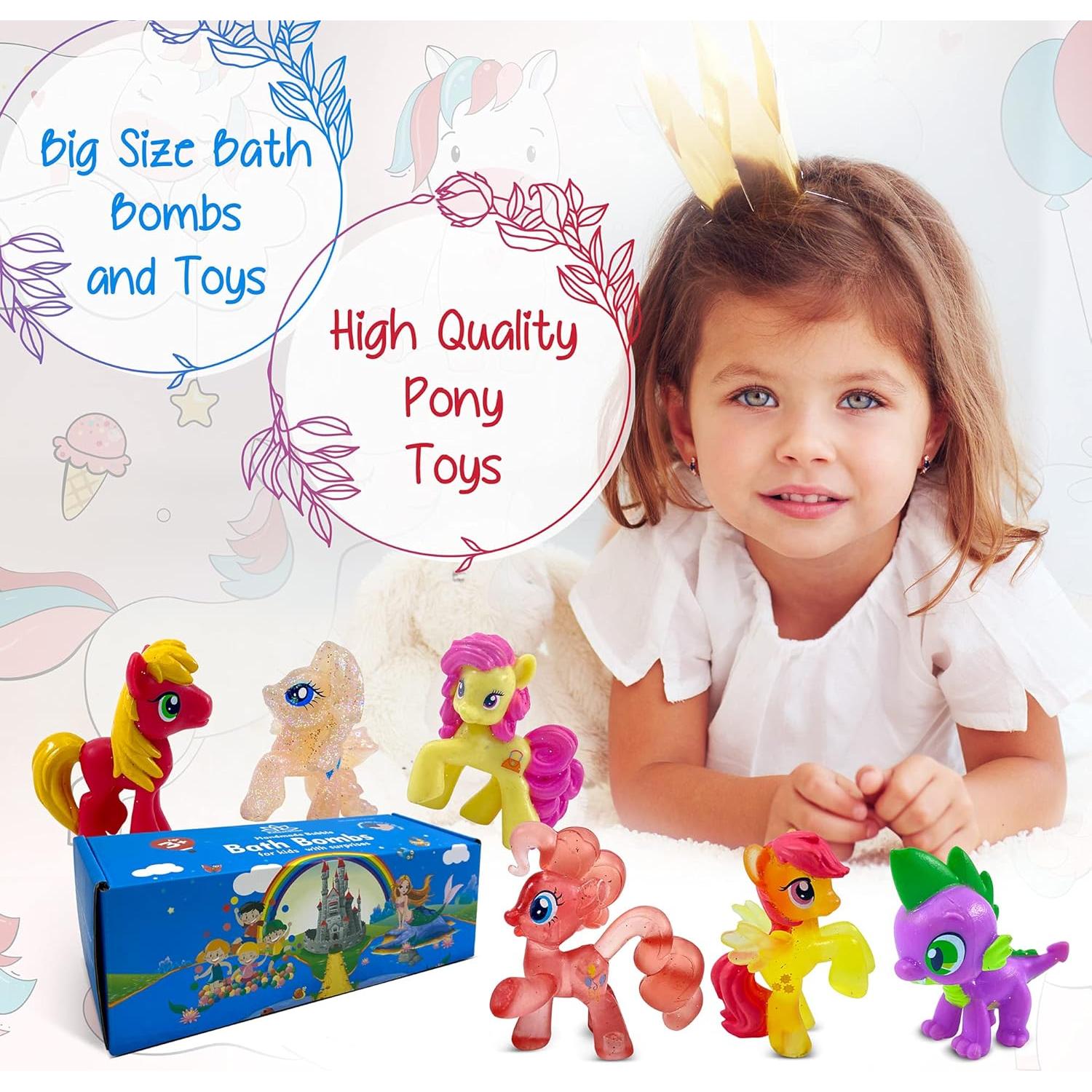 Bombas de baño naturales Relaxcation con juguete Pony - 3 unidades