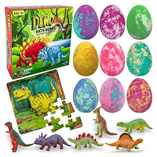 Bolas de Baño Orgánicas para Niños - Set de 9 Huevo DINO