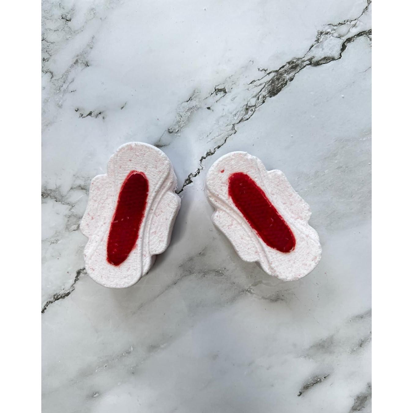 Bombas de Baño en Forma de Compresa Menstrual - Set de 2