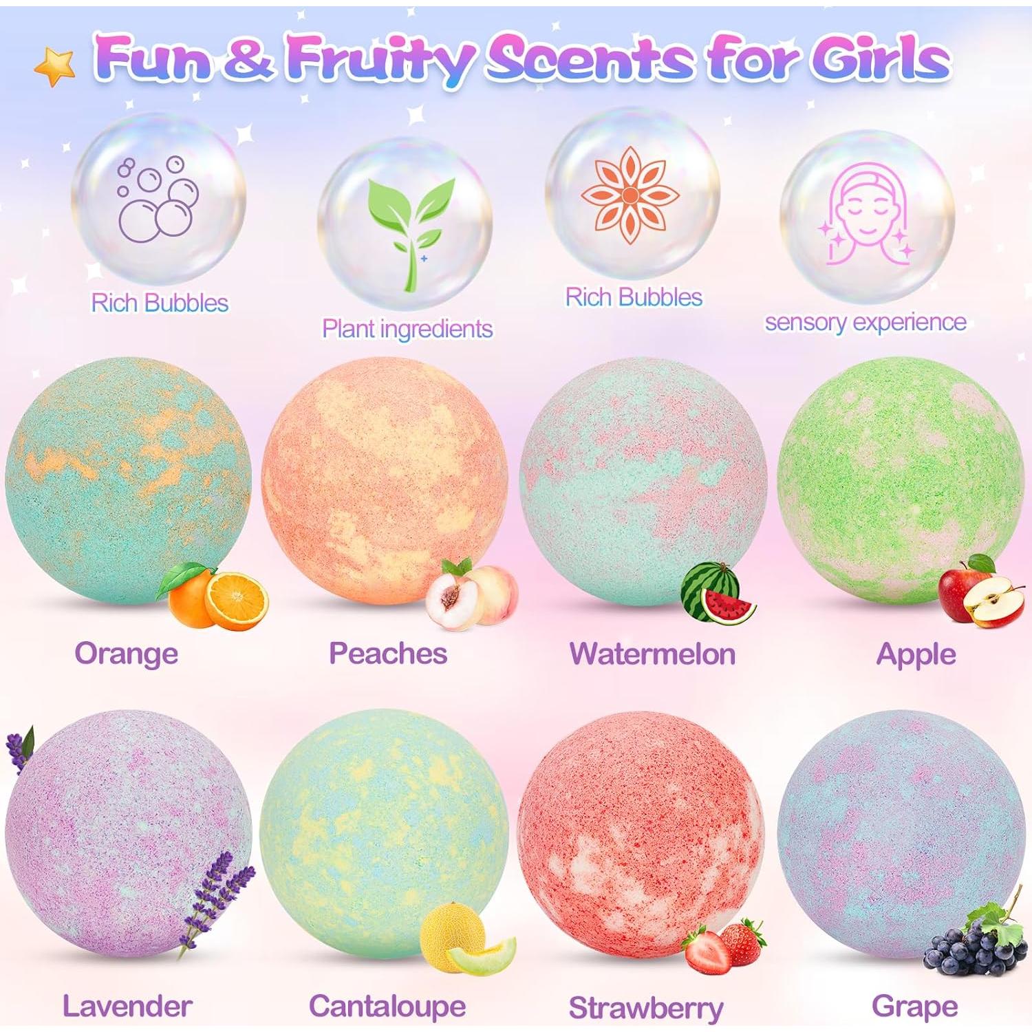 Bombas de baño Duchong con juguetes sorpresa - 8 piezas para niñas