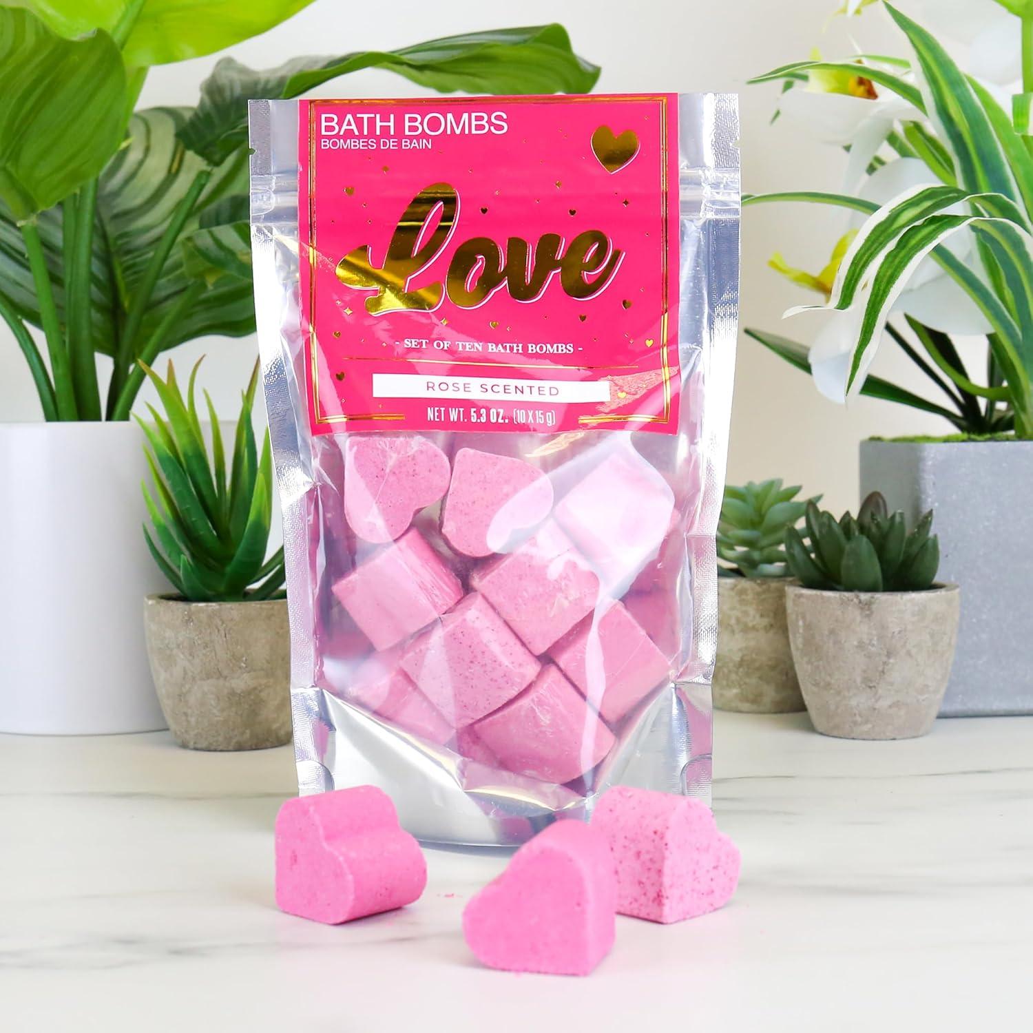 Bombas de Baño de Amor Gift Republic - 10 Corazones Rosa