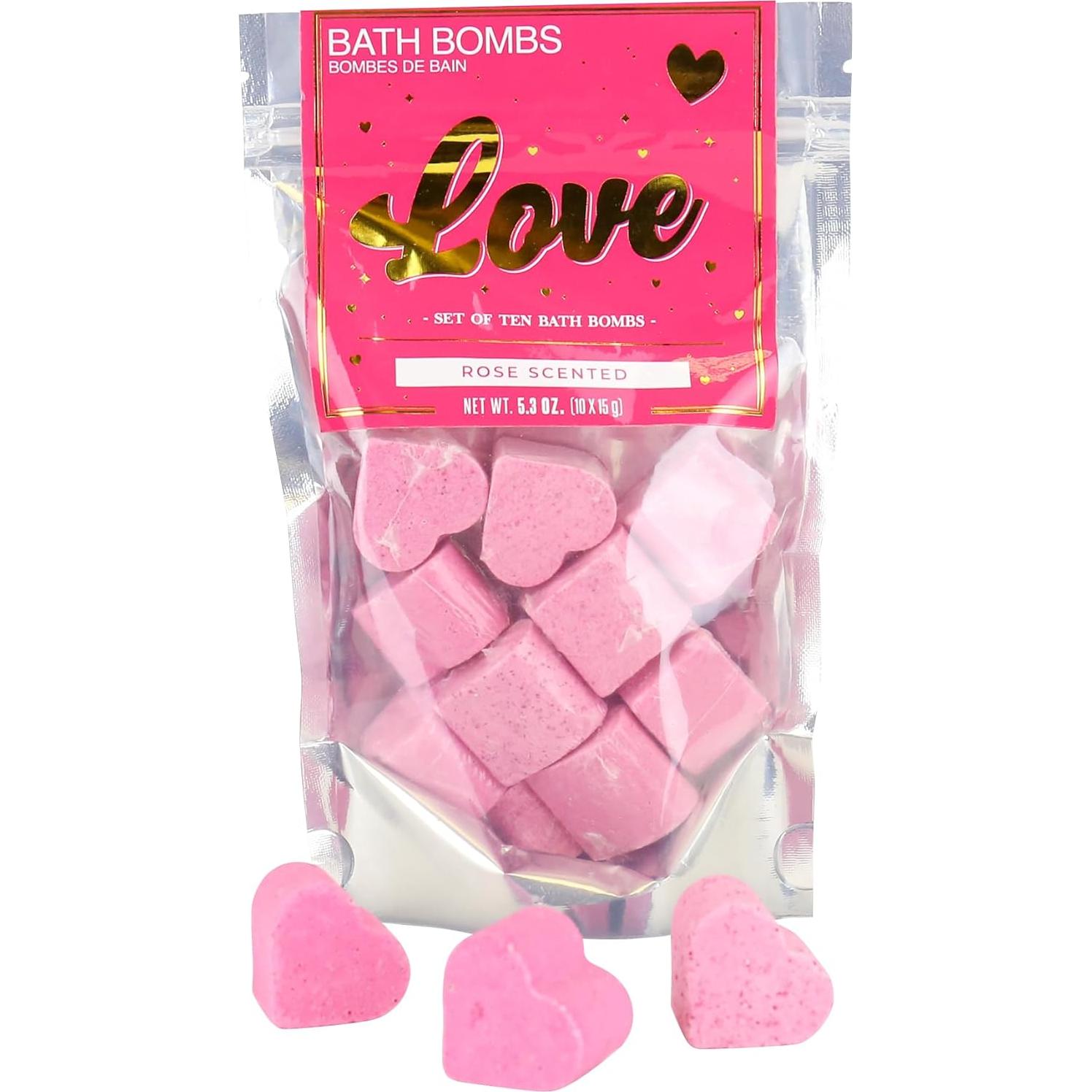 Bombas de Baño de Amor Gift Republic - 10 Corazones Rosa