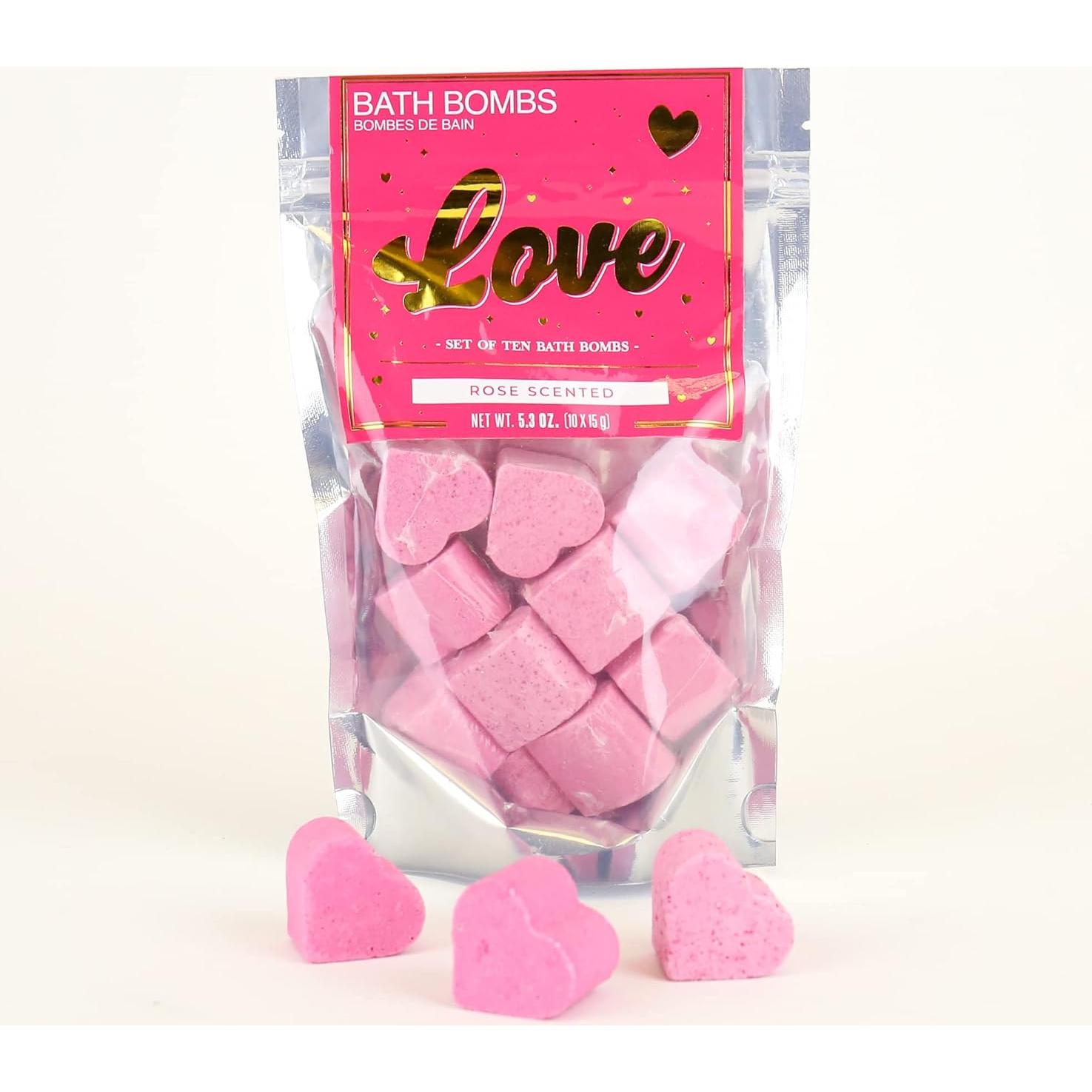 Bombas de Baño de Amor Gift Republic - 10 Corazones Rosa