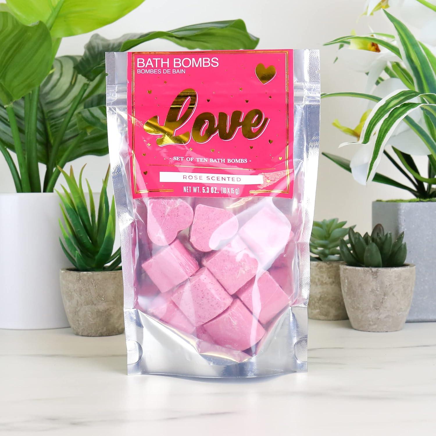 Bombas de Baño de Amor Gift Republic - 10 Corazones Rosa
