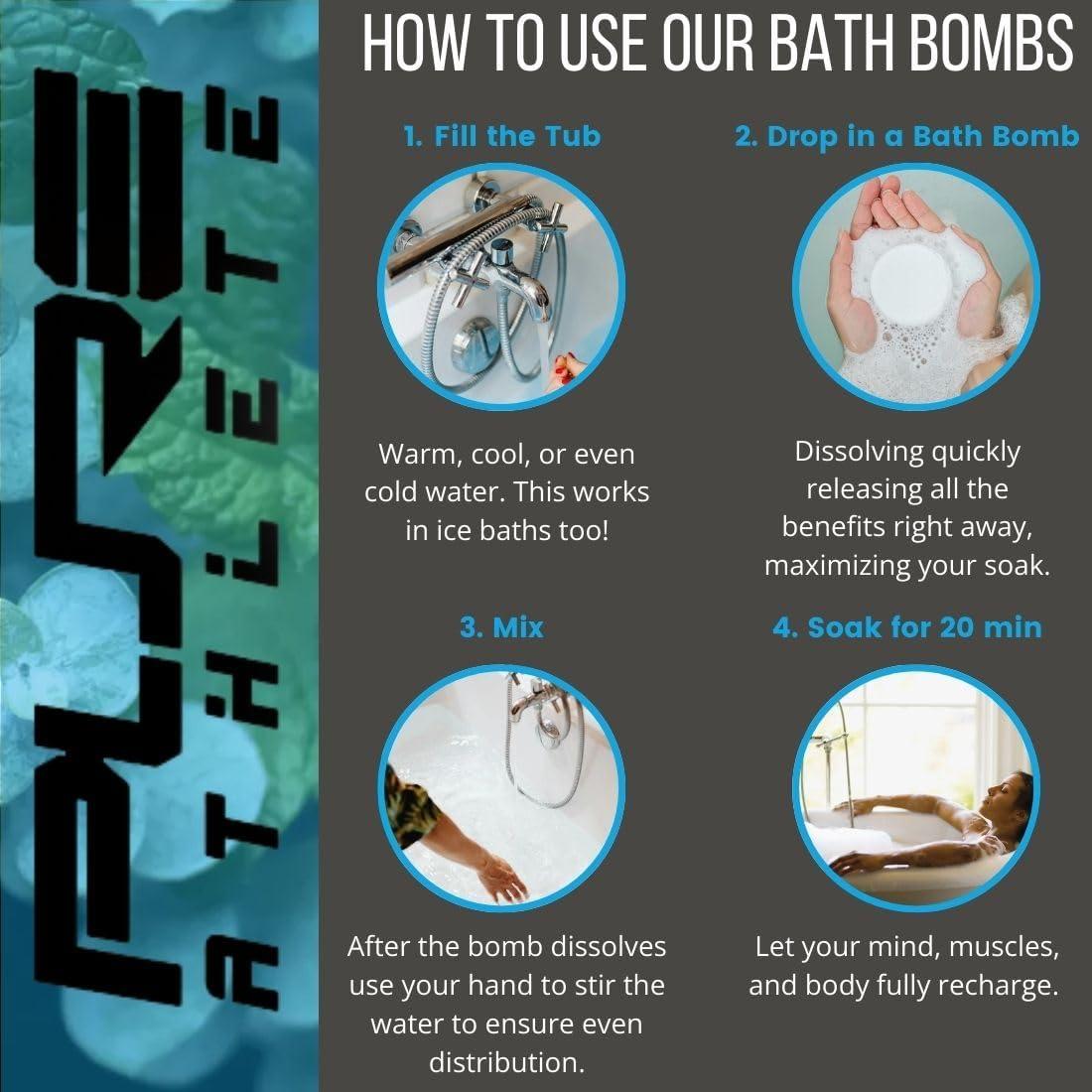 Bolas de Baño de Menta Pura Pure Athlete - Sal de Epsom 1 Cuenta