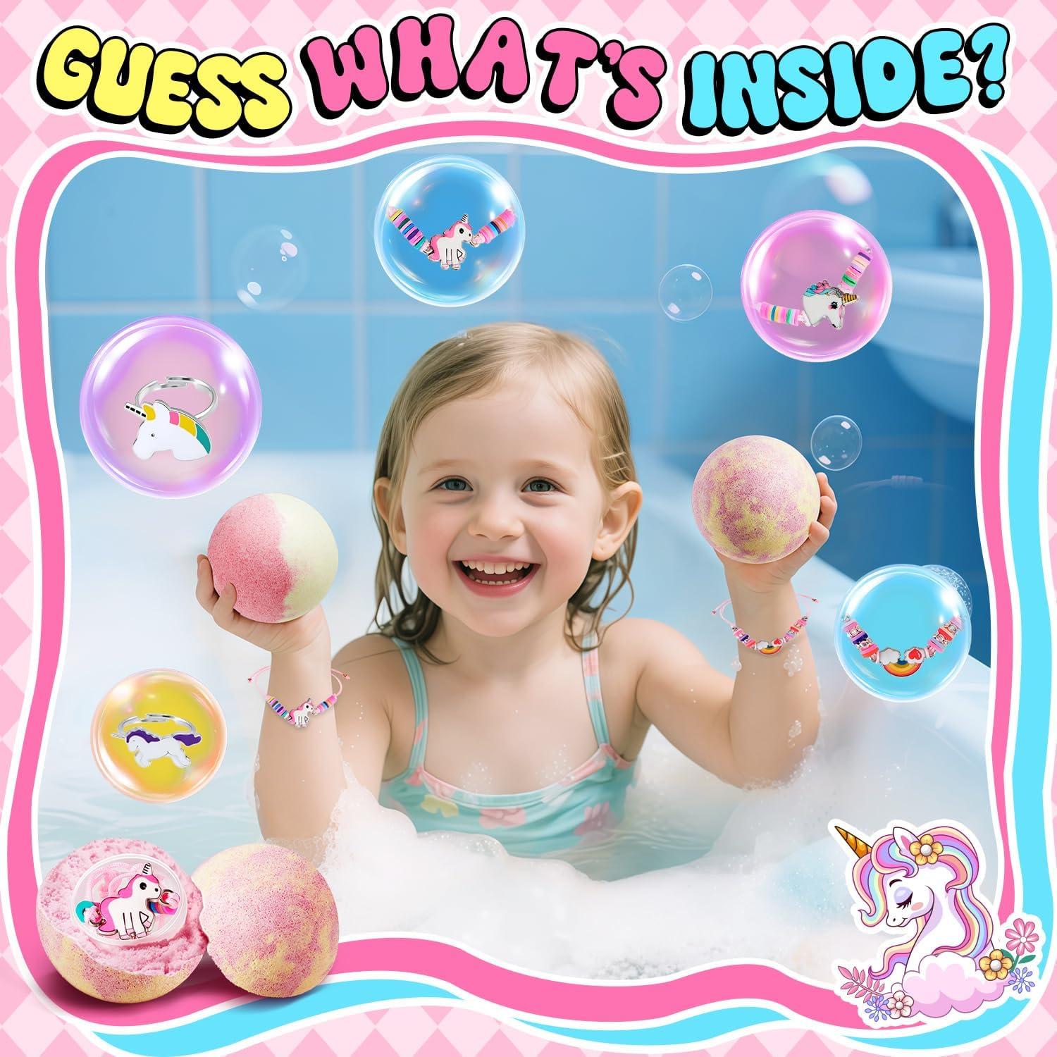 Bombas de Baño Unicornio One Fire - 9 Piezas con Juguetes