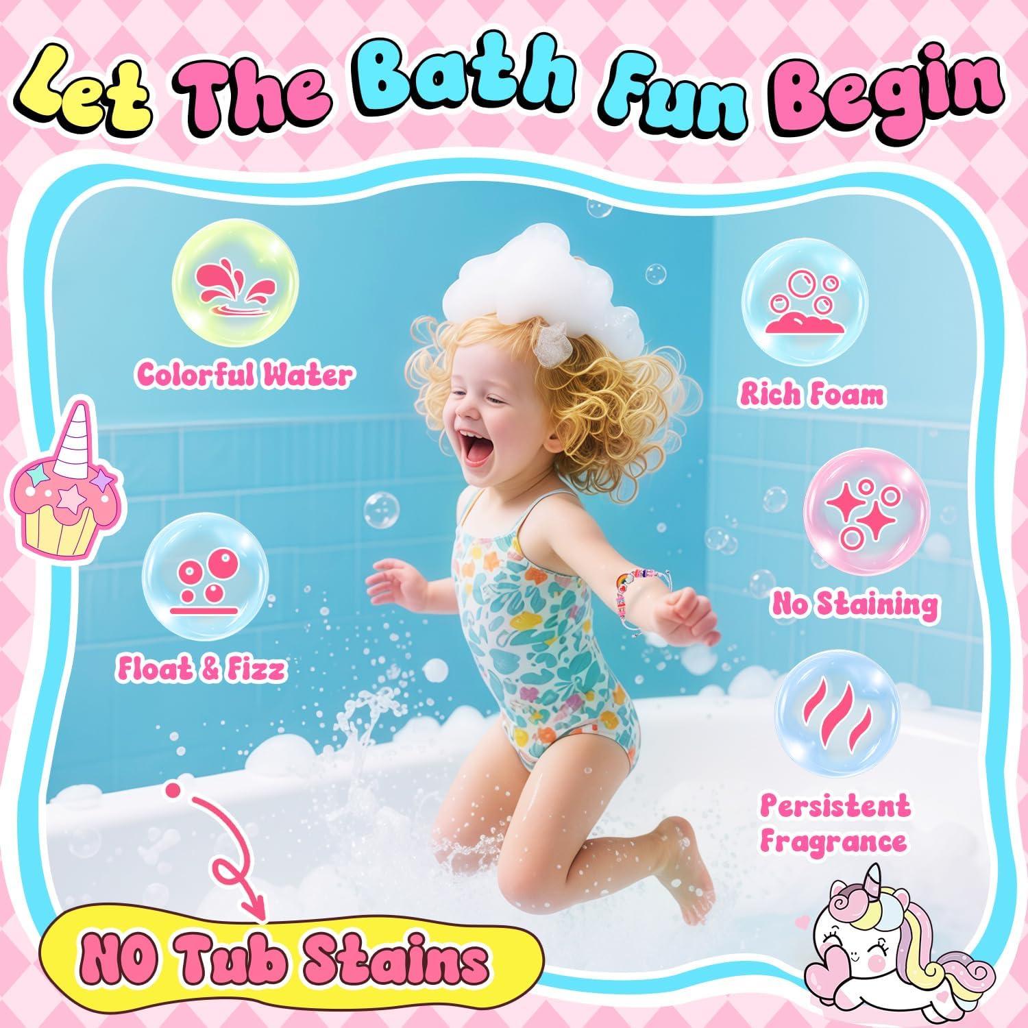 Bombas de Baño Unicornio One Fire - 9 Piezas con Juguetes