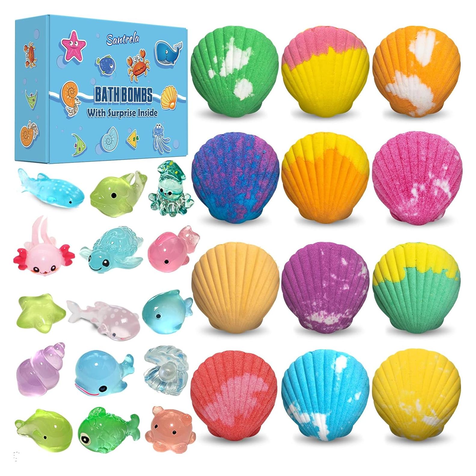 Set de 12 Bombas de Baño Santrela con Juguetes Sorpresa