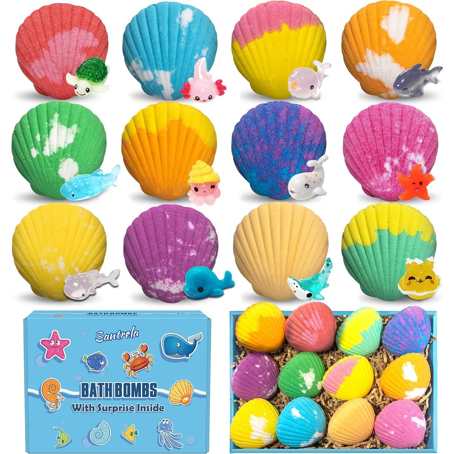 Set de 12 Bombas de Baño Santrela con Juguetes Sorpresa