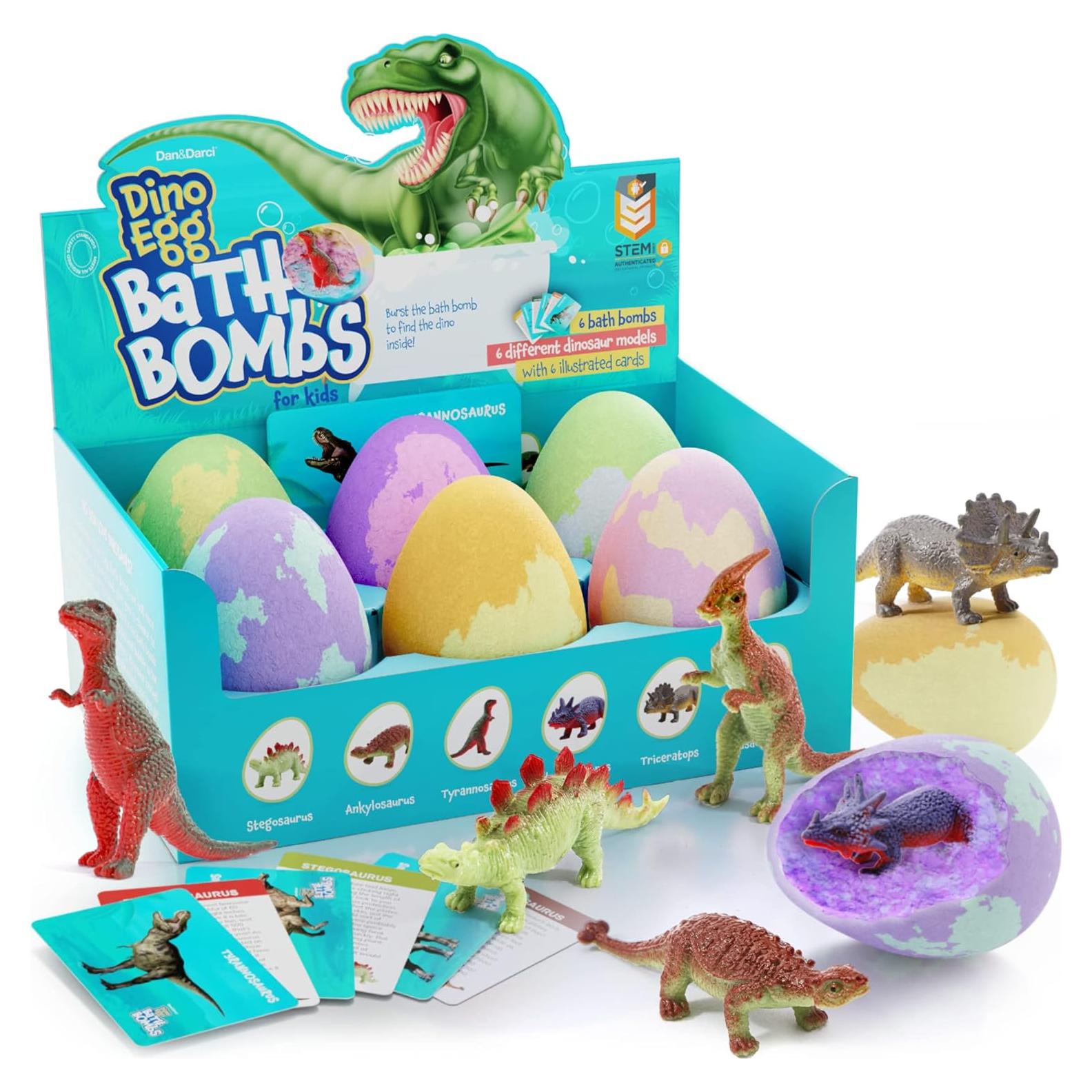 Bombas de Baño de Dinosaurio Dan&Darci - 6 Huevos Efervescentes