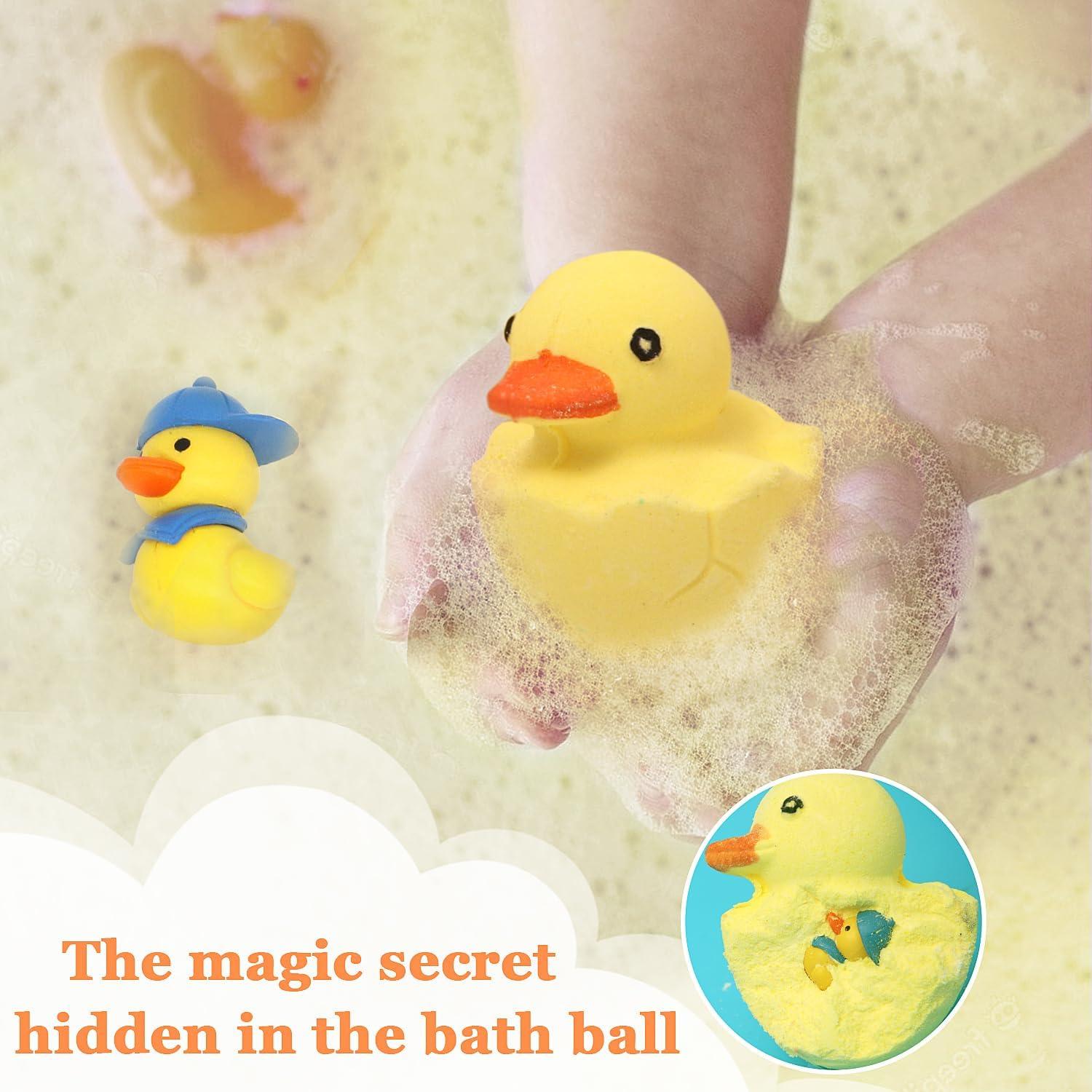 Set de 8 Bombas de Baño Naturales con Juguetes de Pato