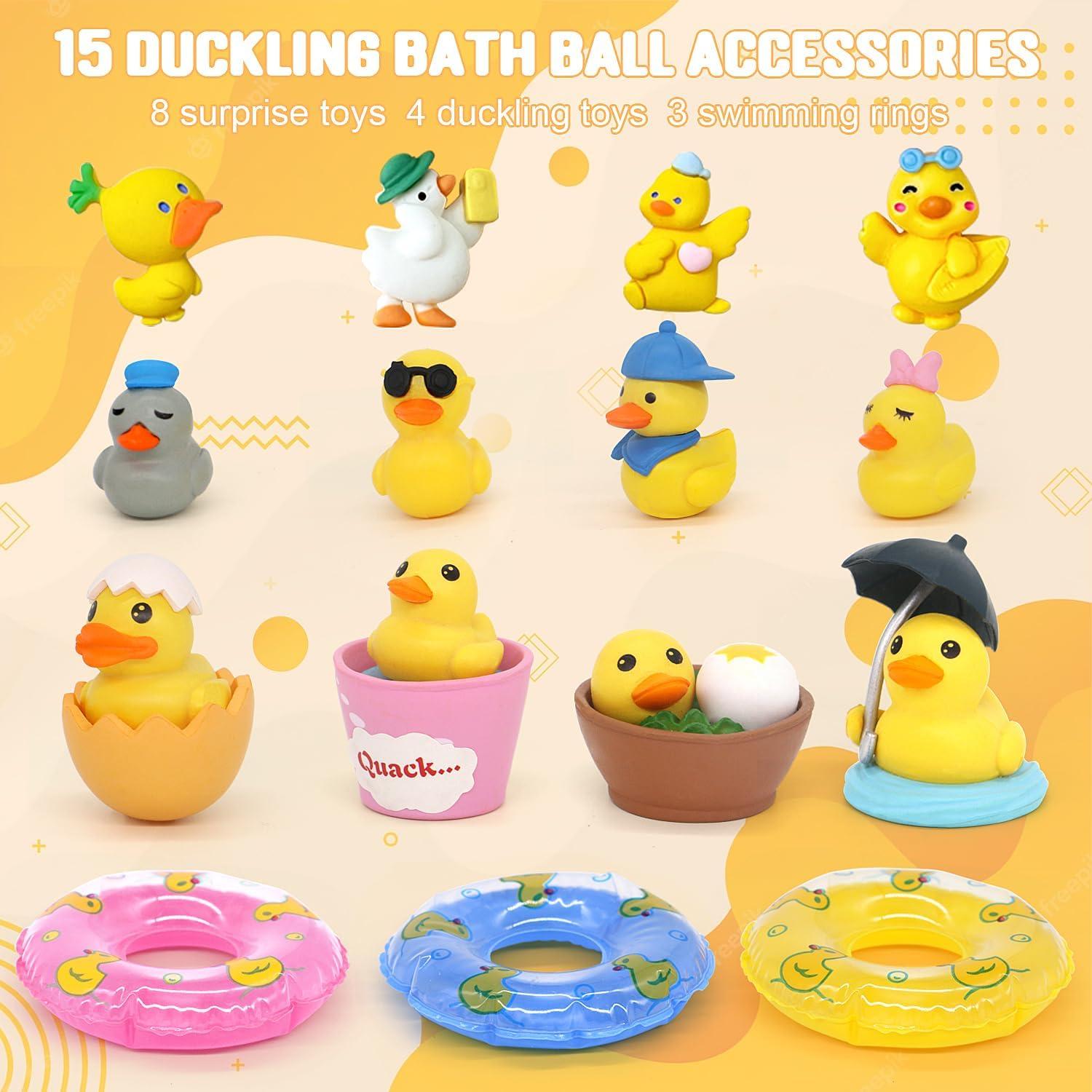 Set de 8 Bombas de Baño Naturales con Juguetes de Pato