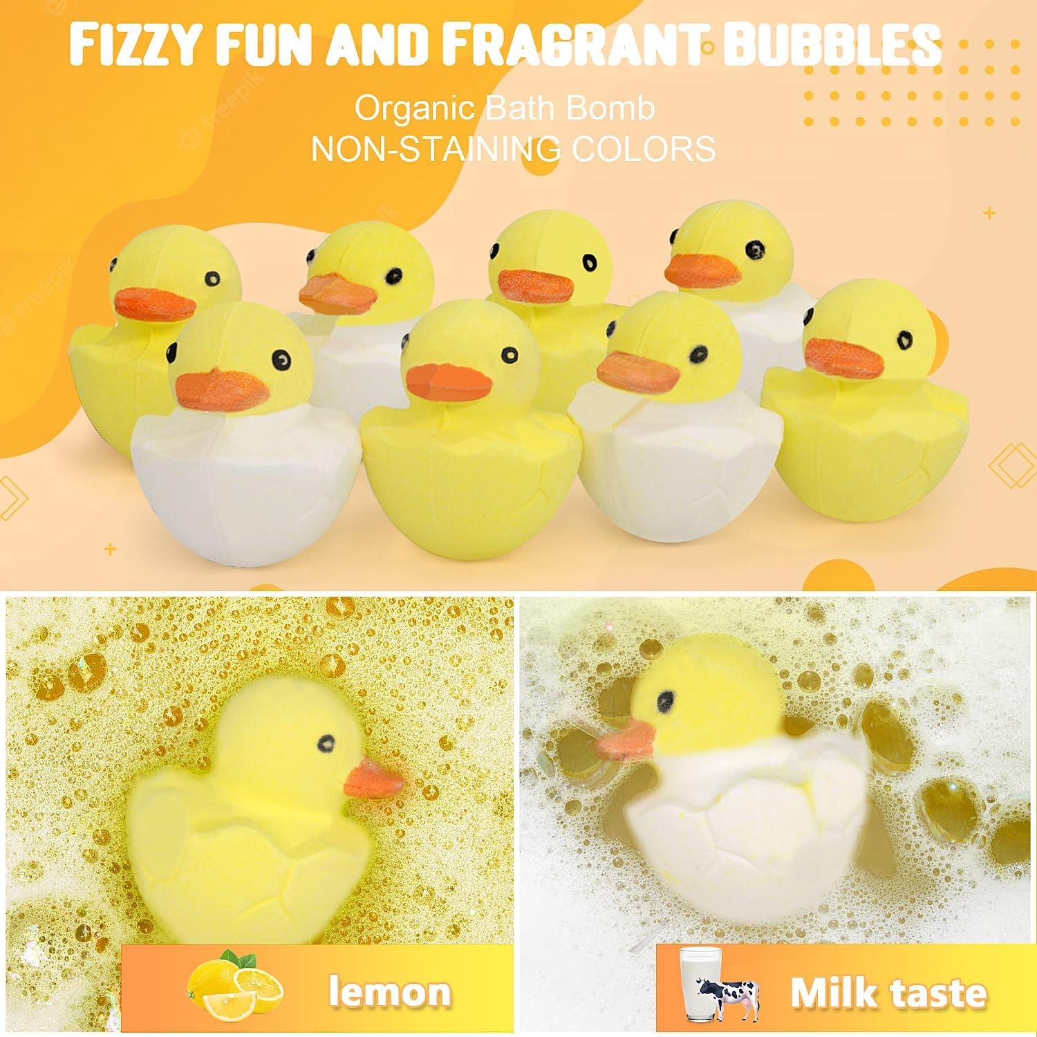 Set de 8 Bombas de Baño Naturales con Juguetes de Pato