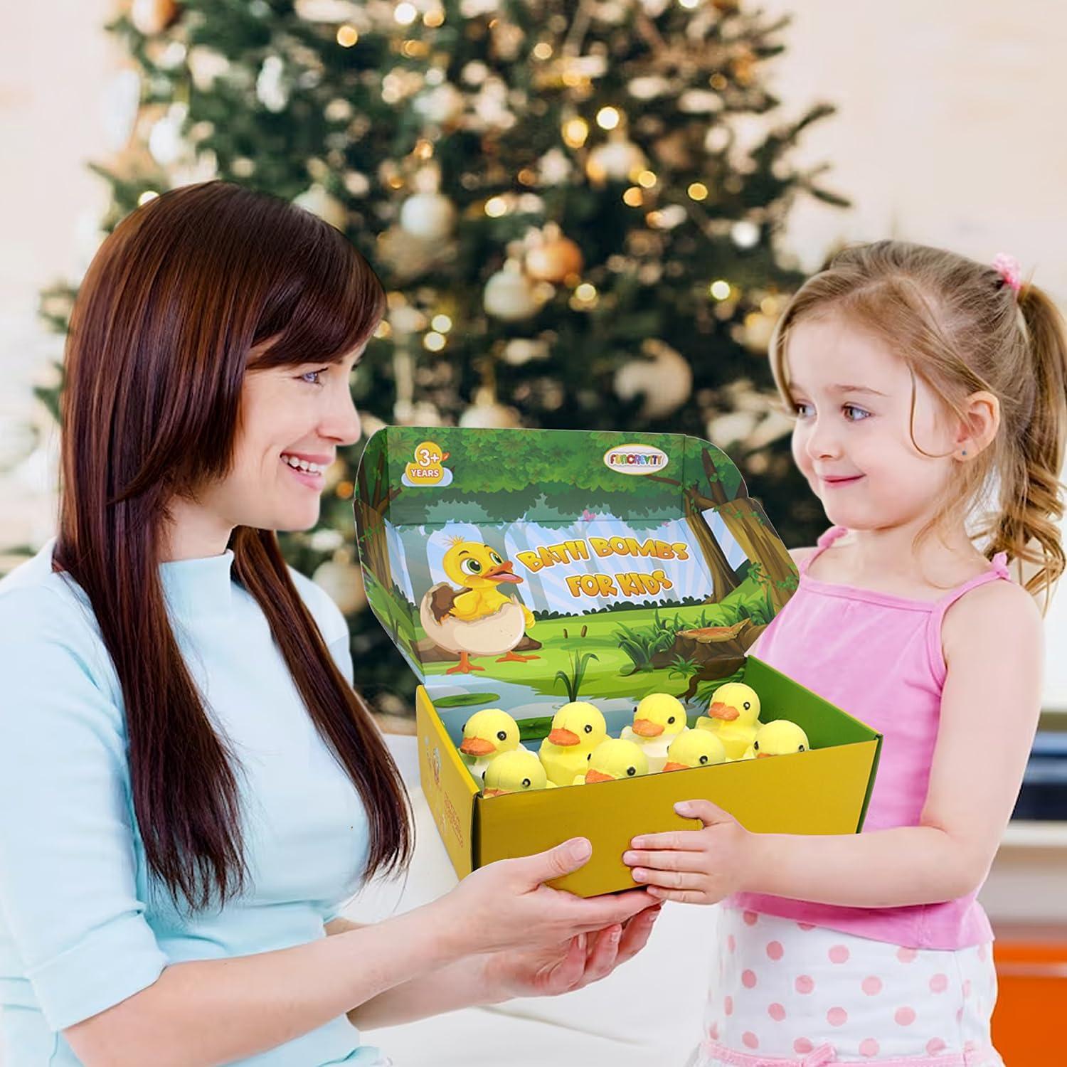 Set de 8 Bombas de Baño Naturales con Juguetes de Pato