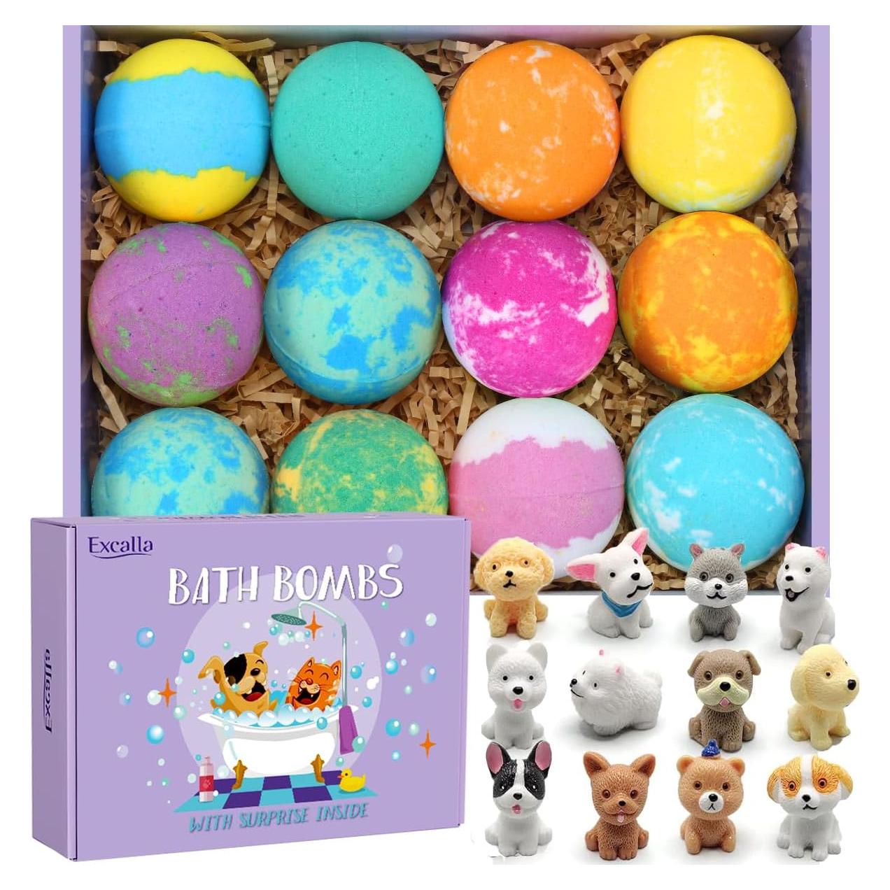 Bombas de Baño Excalla con Juguetes Sorpresa - 12 Pcs