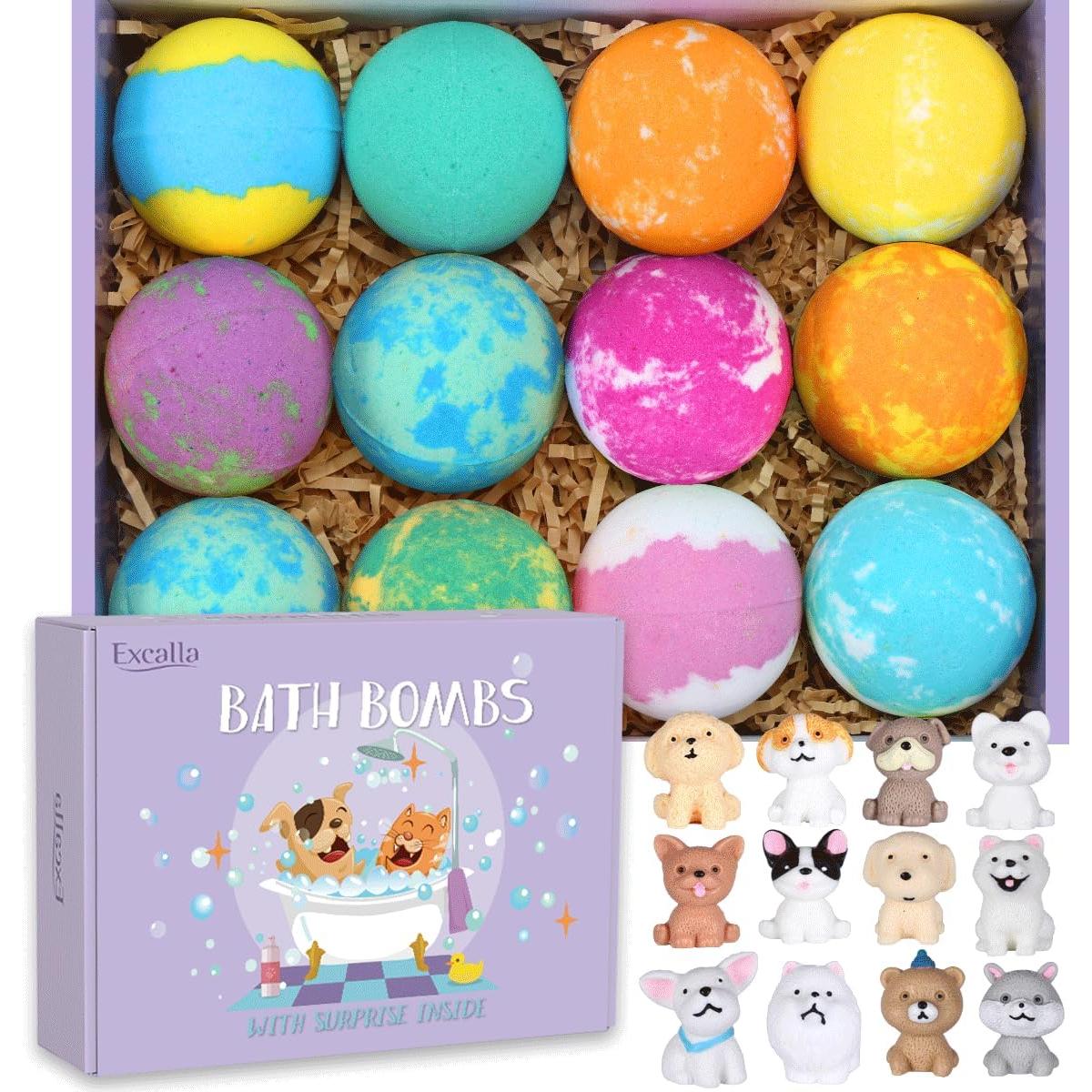 Bombas de Baño Excalla con Juguetes Sorpresa - 12 Pcs