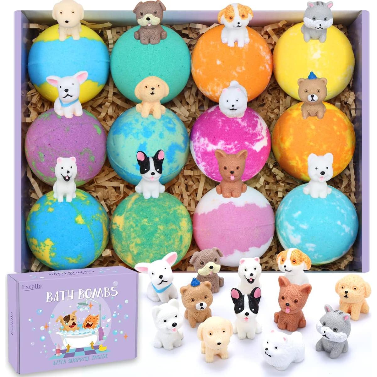 Bombas de Baño Excalla con Juguetes Sorpresa - 12 Pcs