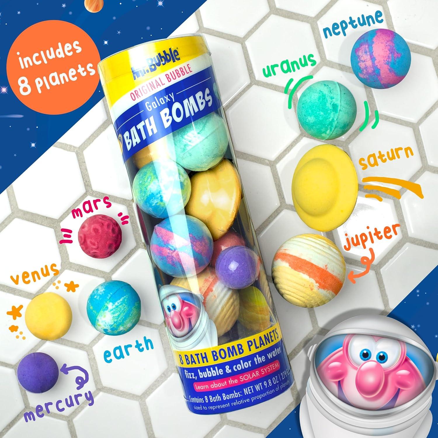 Bombas de baño Mr. Bubble Galaxy, set de 8 planetas, aroma chicle