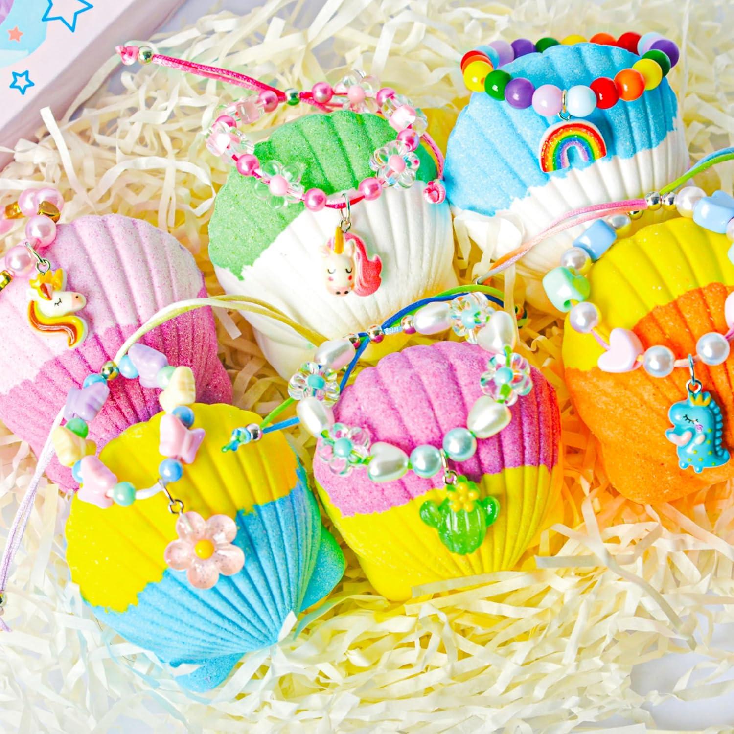 Bombas de Baño Foxandern para Niñas - 6 Piezas con Joyería Sorpresa