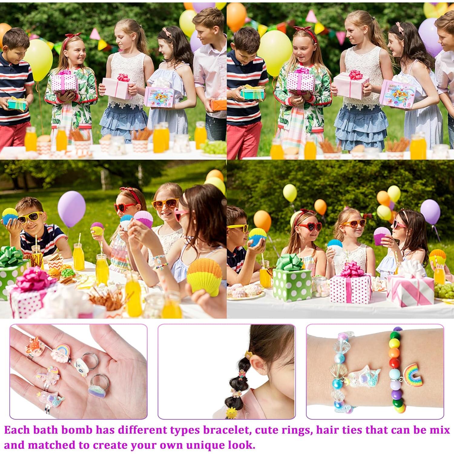 Bombas de Baño Foxandern para Niñas - 6 Piezas con Joyería Sorpresa