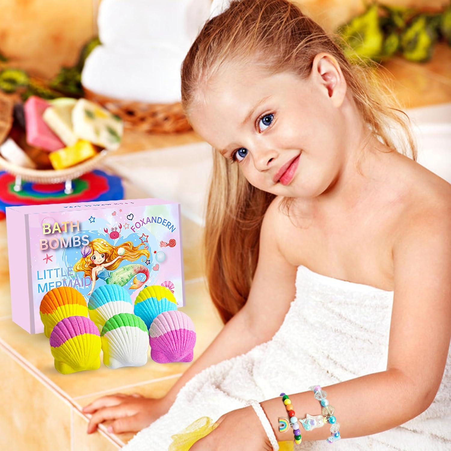Bombas de Baño Foxandern para Niñas - 6 Piezas con Joyería Sorpresa