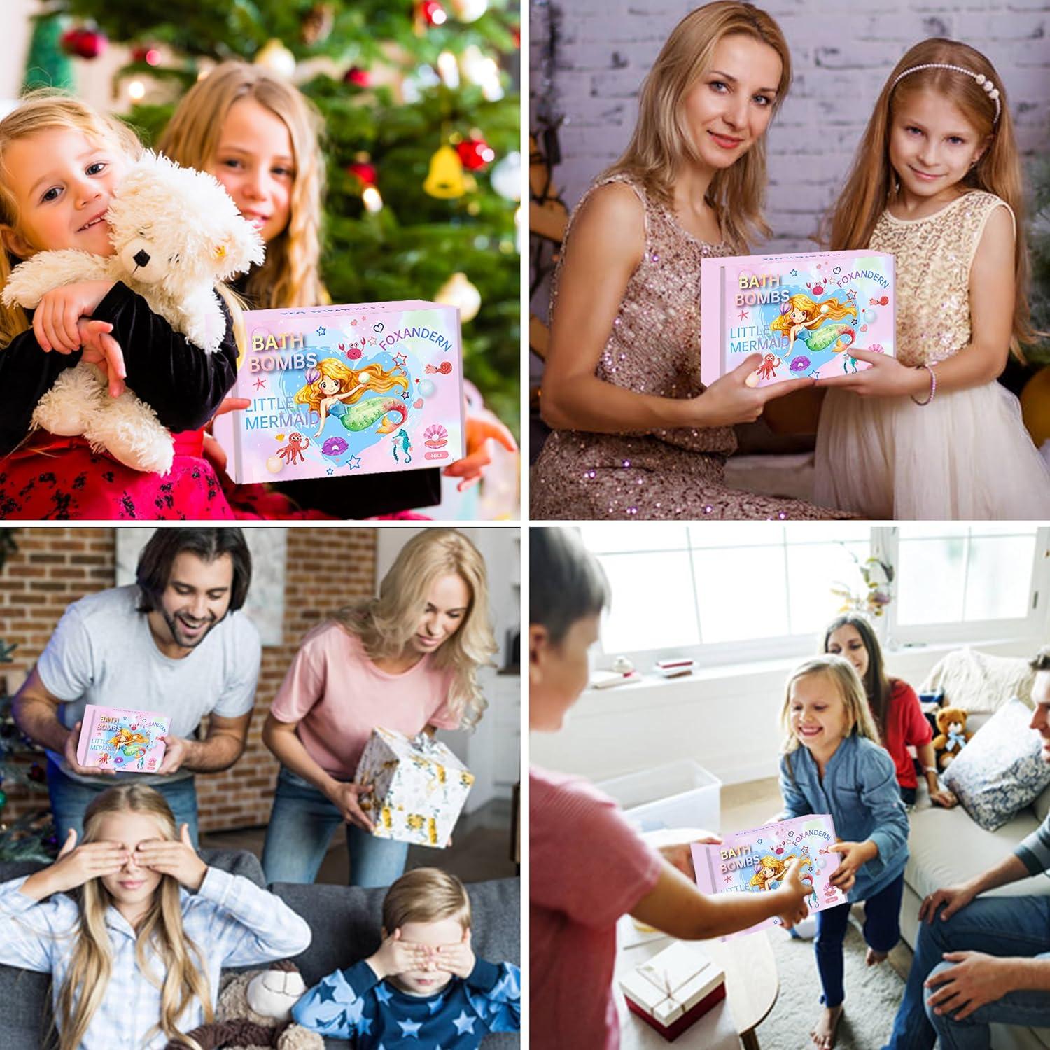 Bombas de Baño Foxandern para Niñas - 6 Piezas con Joyería Sorpresa