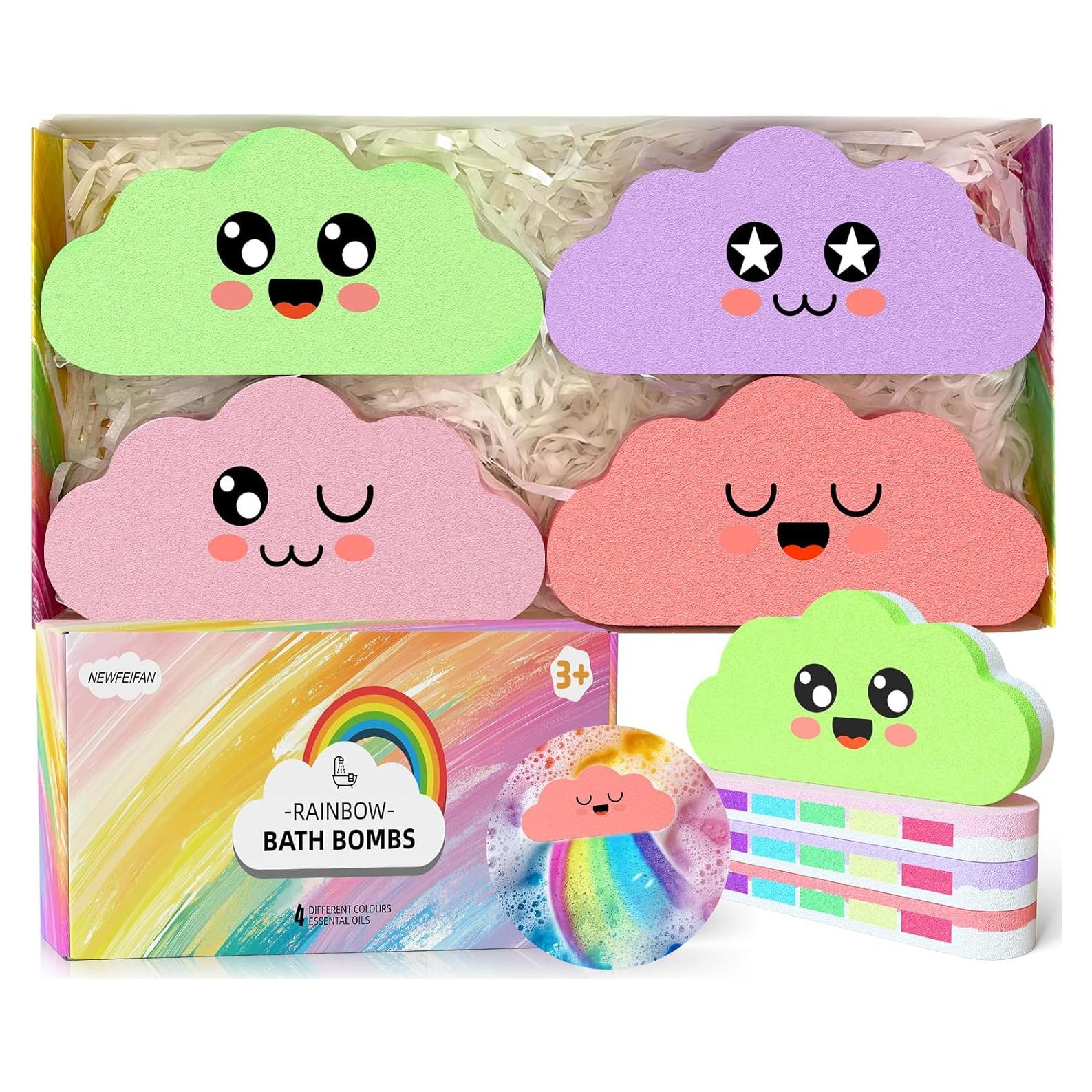 Conjunto de 4 Bombas de Baño Arcoíris NEWFEIFAN - Juguetes Coloridos