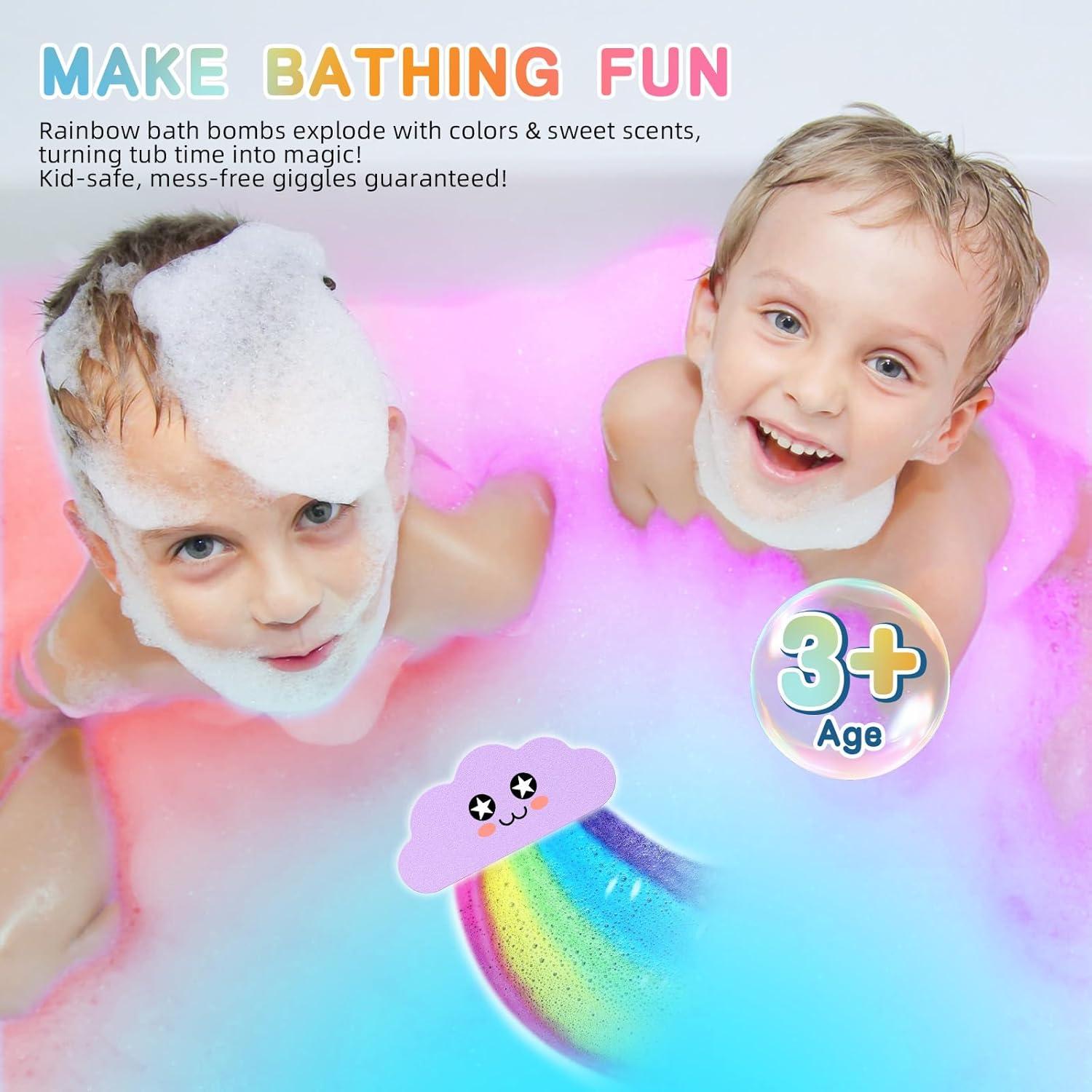 Conjunto de 4 Bombas de Baño Arcoíris NEWFEIFAN - Juguetes Coloridos