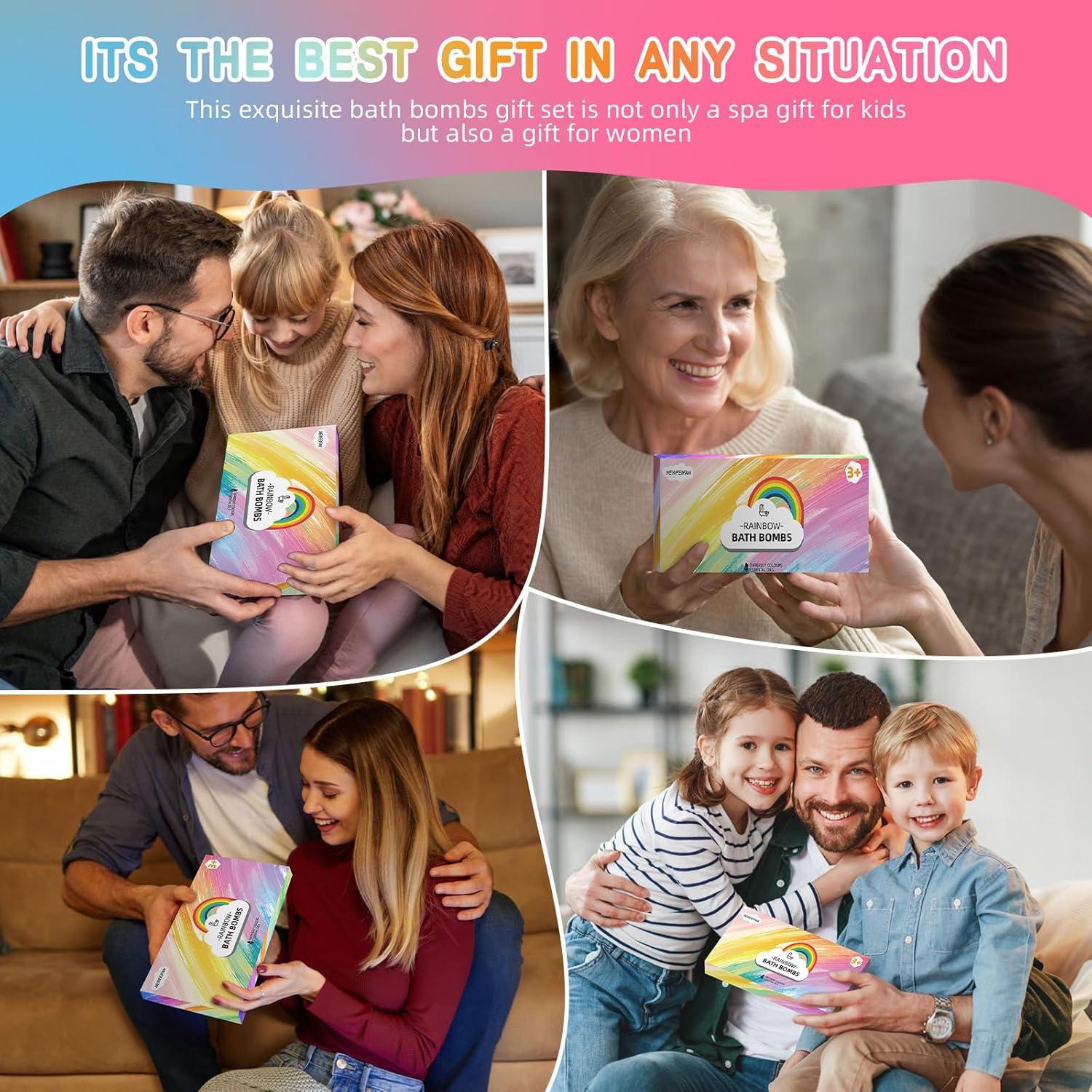 Conjunto de 4 Bombas de Baño Arcoíris NEWFEIFAN - Juguetes Coloridos