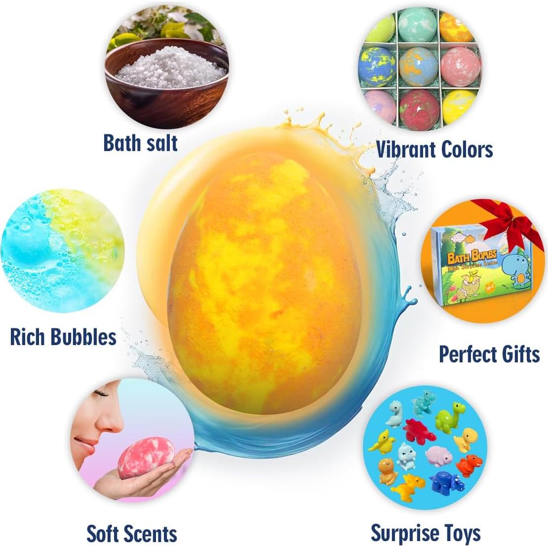 Bombas de Baño de Dinosaurio Lisotera - 12 Aromas Naturales